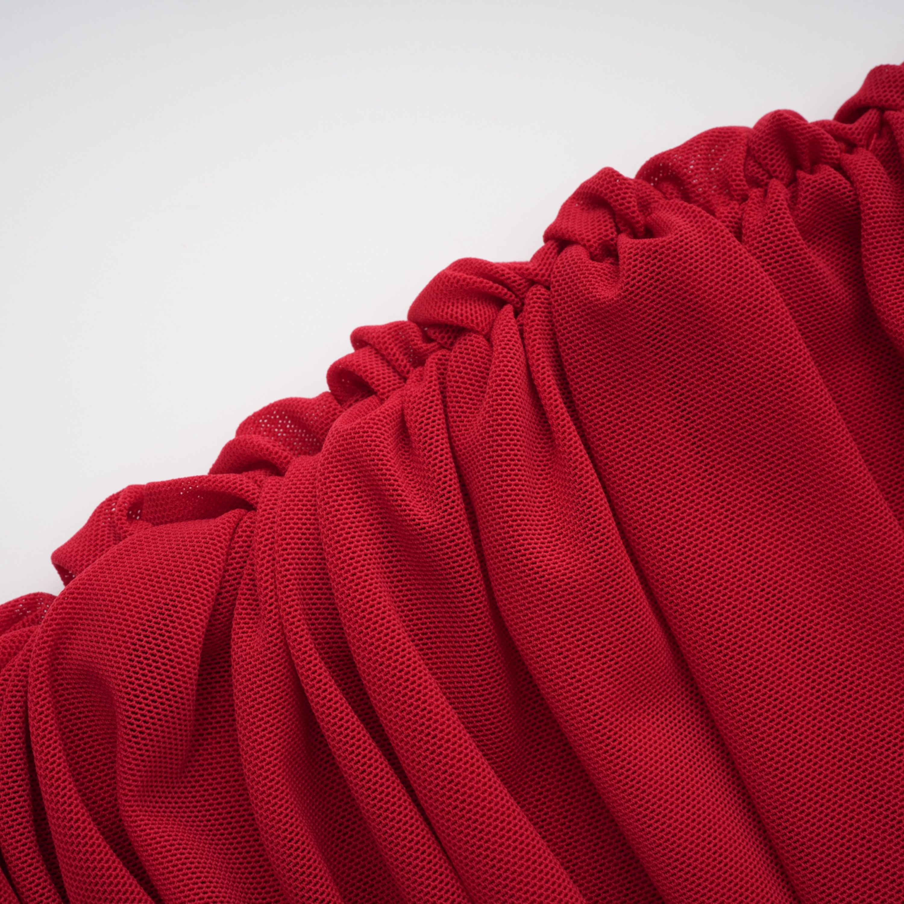 Fíona Red Asymmetrical Draped Maxi Gown (Final Sale-US Only)