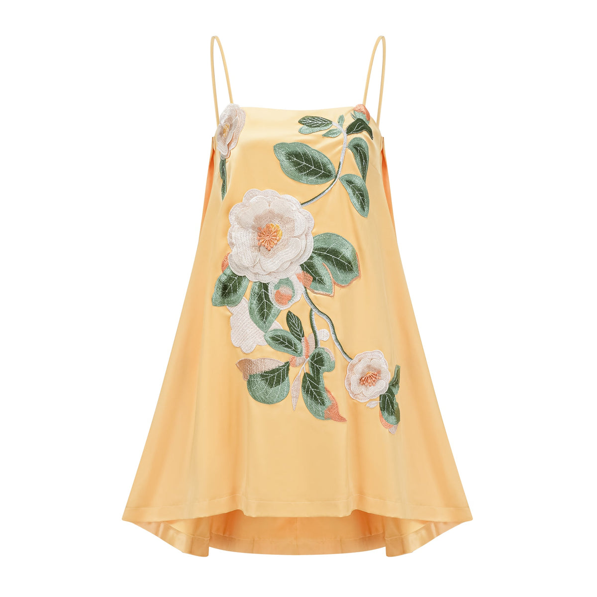Avril Yellow Floral Embroidered Mini Dress Avril Yellow Floral Embroidered Mini Dress