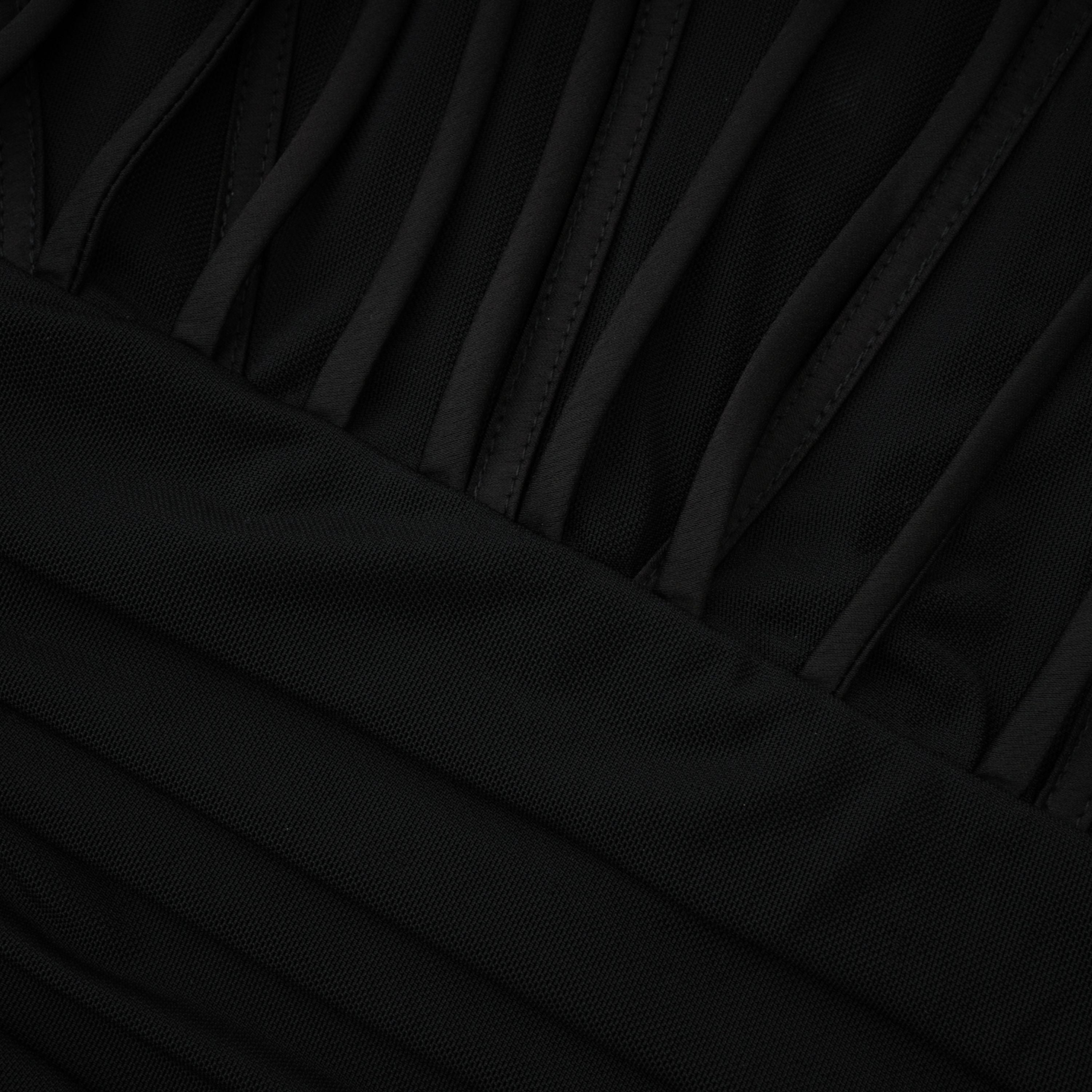 Ivona Black Halterneck Ribbon Design Mini Dress
