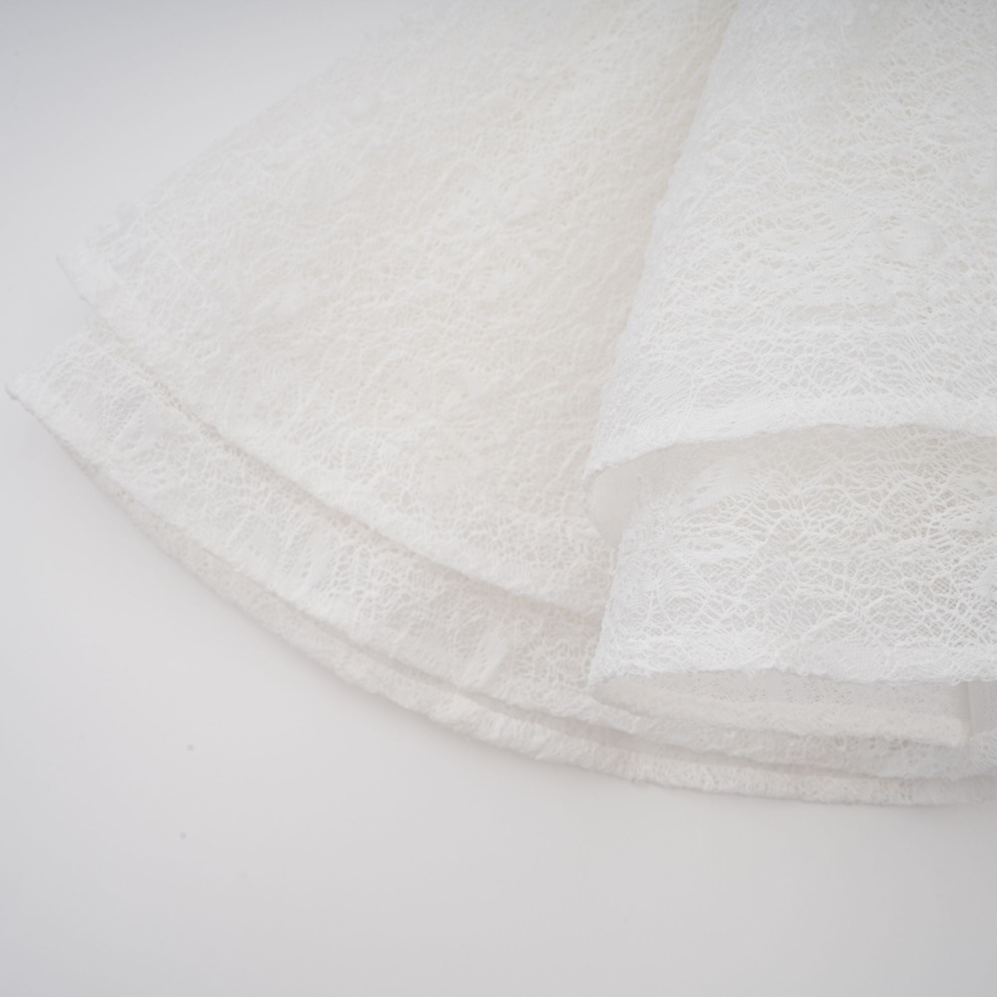 Isoline white semi-sheer lace top & shorts & dress matching set (Final Sale-US Only)