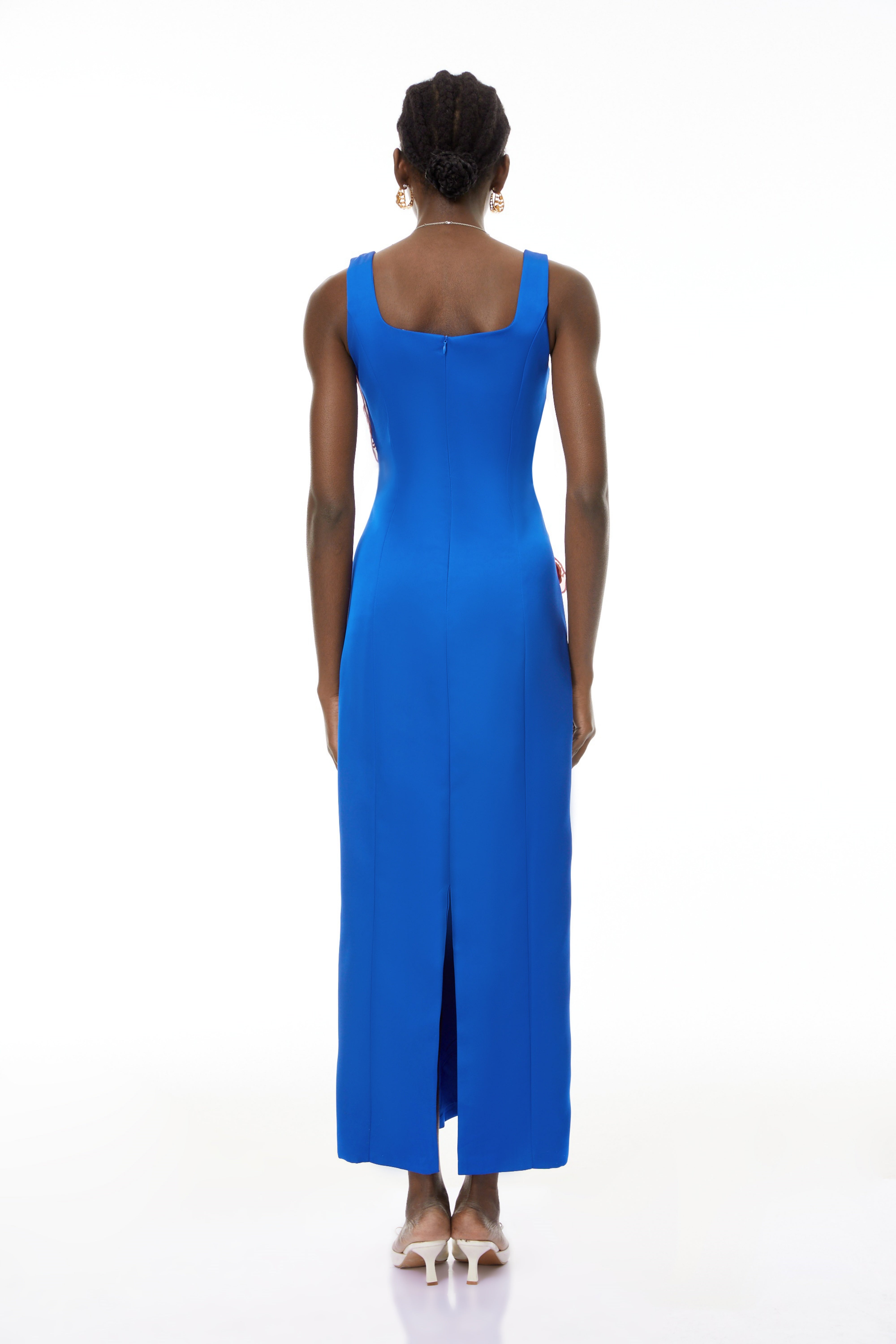 Damaris Blue Floral Embroidered Maxi Dress (Final Sale-US Only)