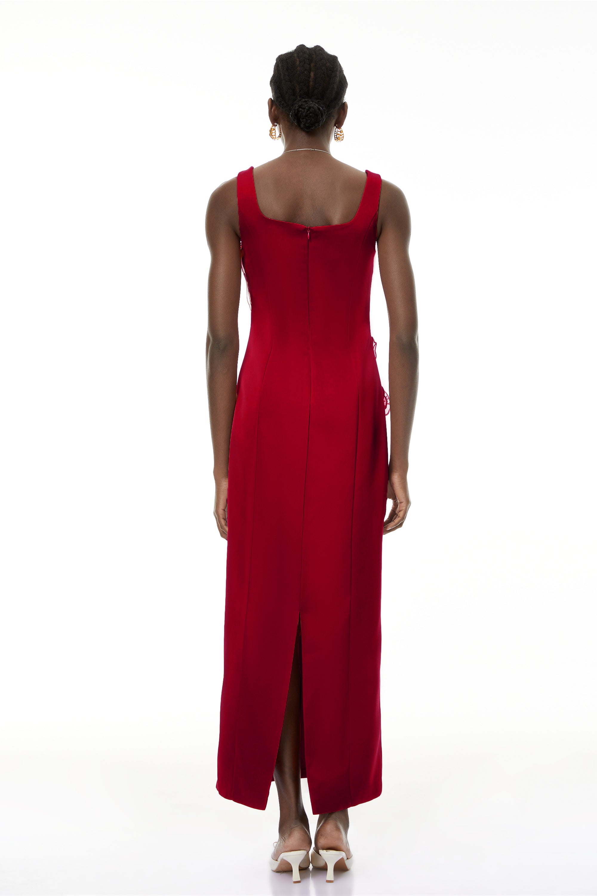 Damaris Red Floral Embroidered Maxi Dress (Final Sale-US Only)