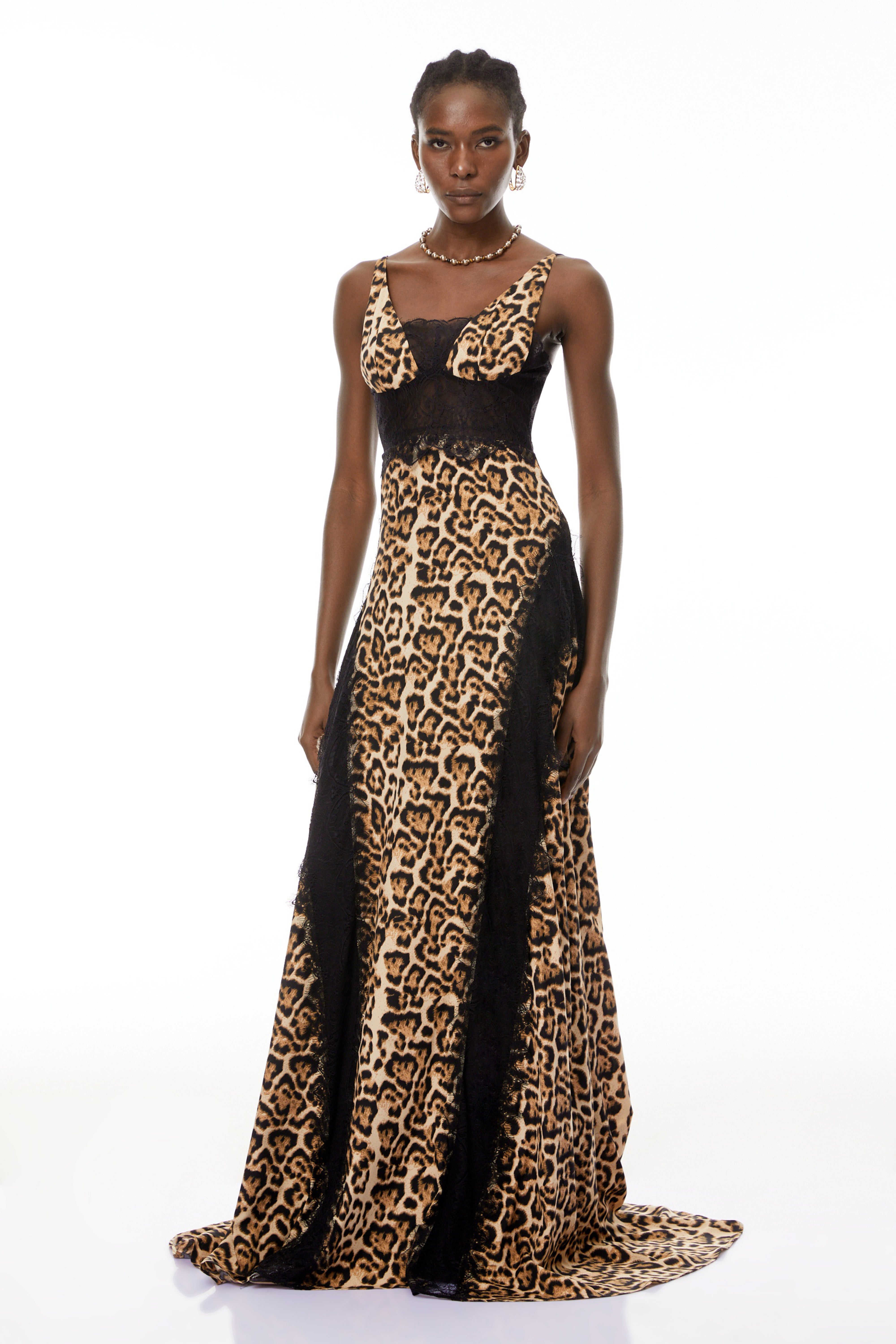 Denisa Brown Leopard Print Maxi Dress (Final Sale)