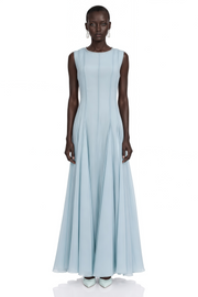 Dilek Light Blue Sleeveless Pleated Maxi Dress