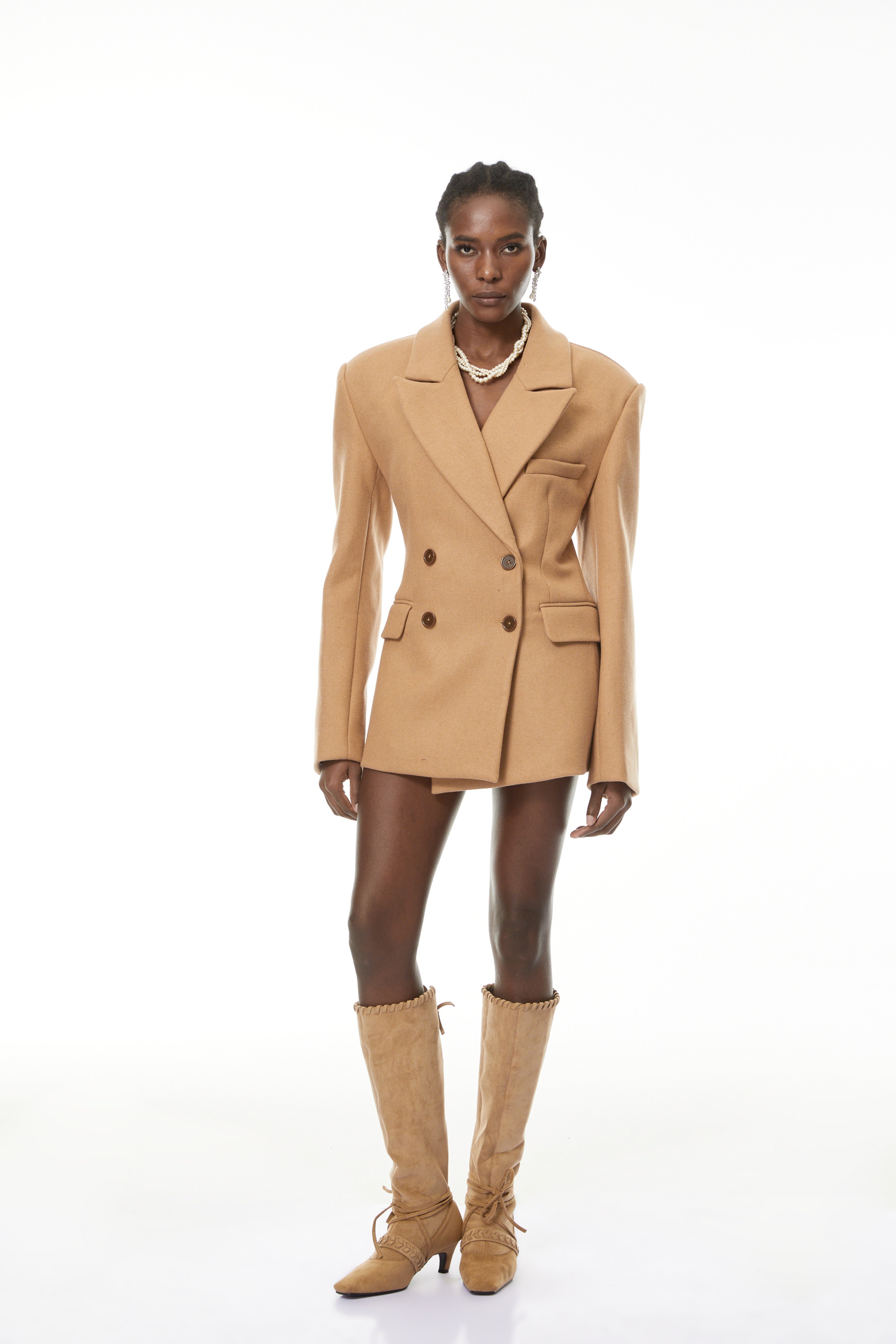 Dorina Khaki Double Breasted Blazer (Final Sale)