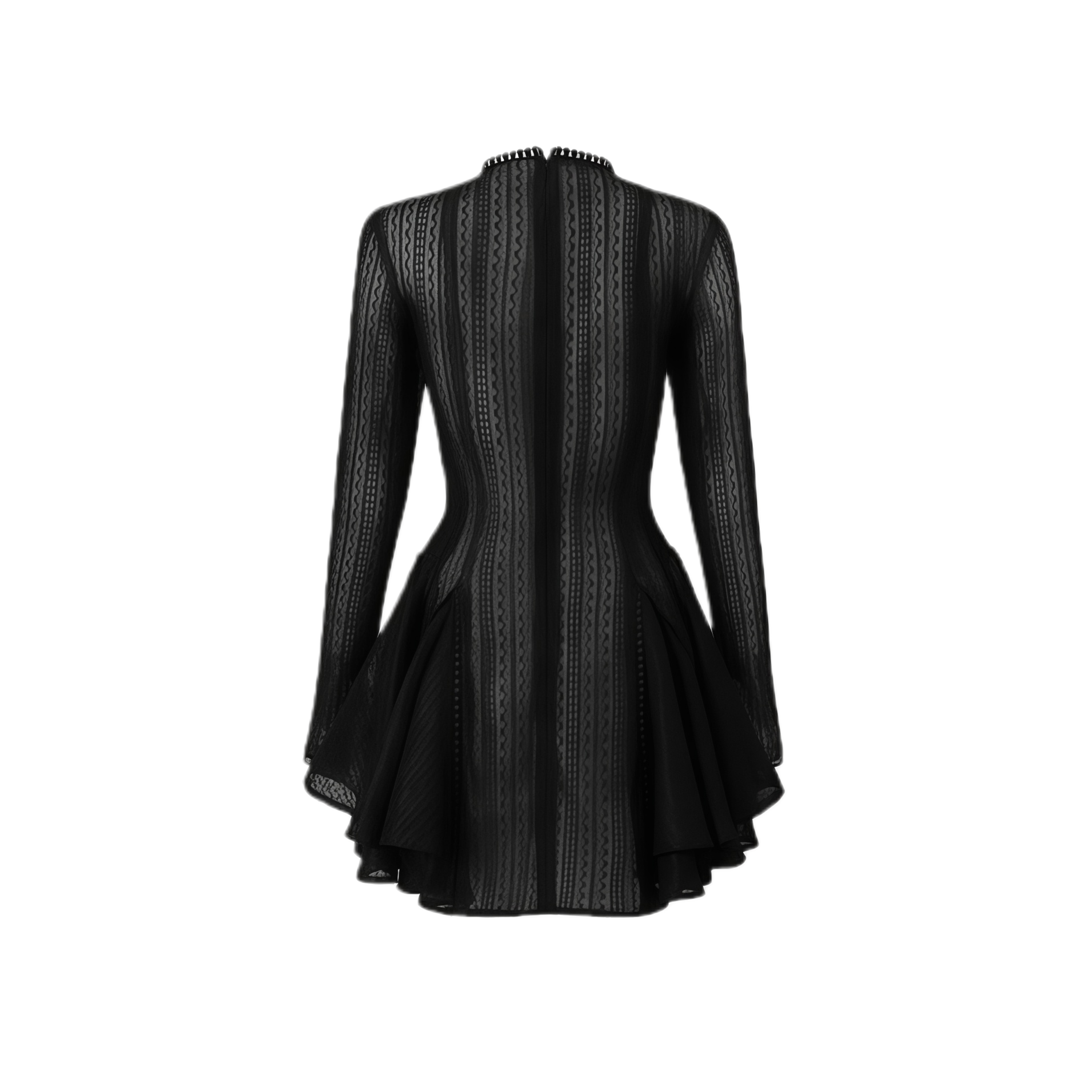 Hallie Black Layered Design Puff Mini Dress (Final Sale-US Only)