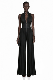 Ecem Black Mock Neck Ruched Jumpsuit