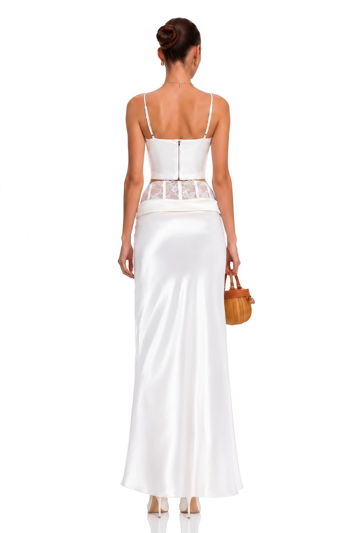 eeva white floral lace panel crop top