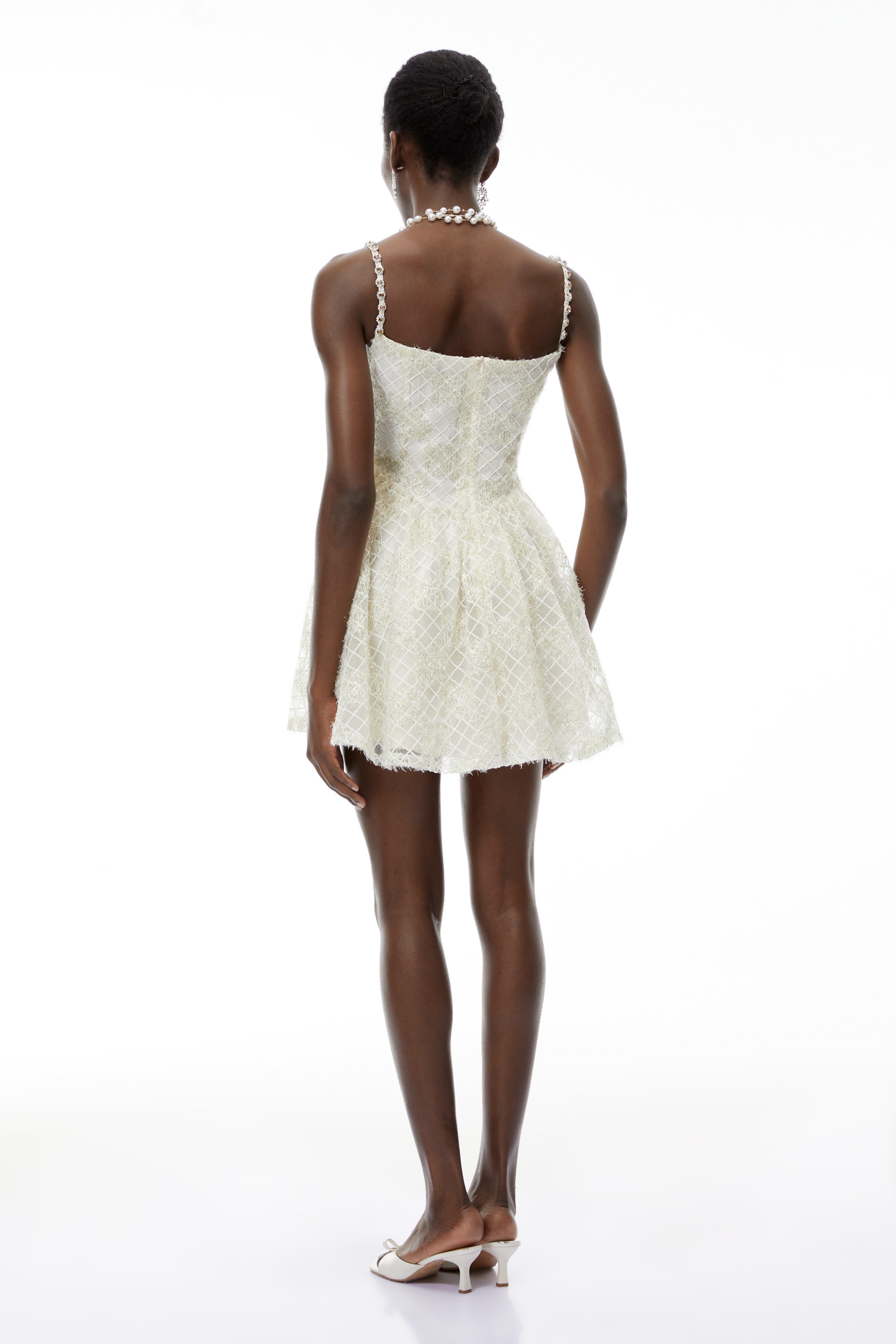 Eirlys Champagne Tulle Mini Dress with Bow
