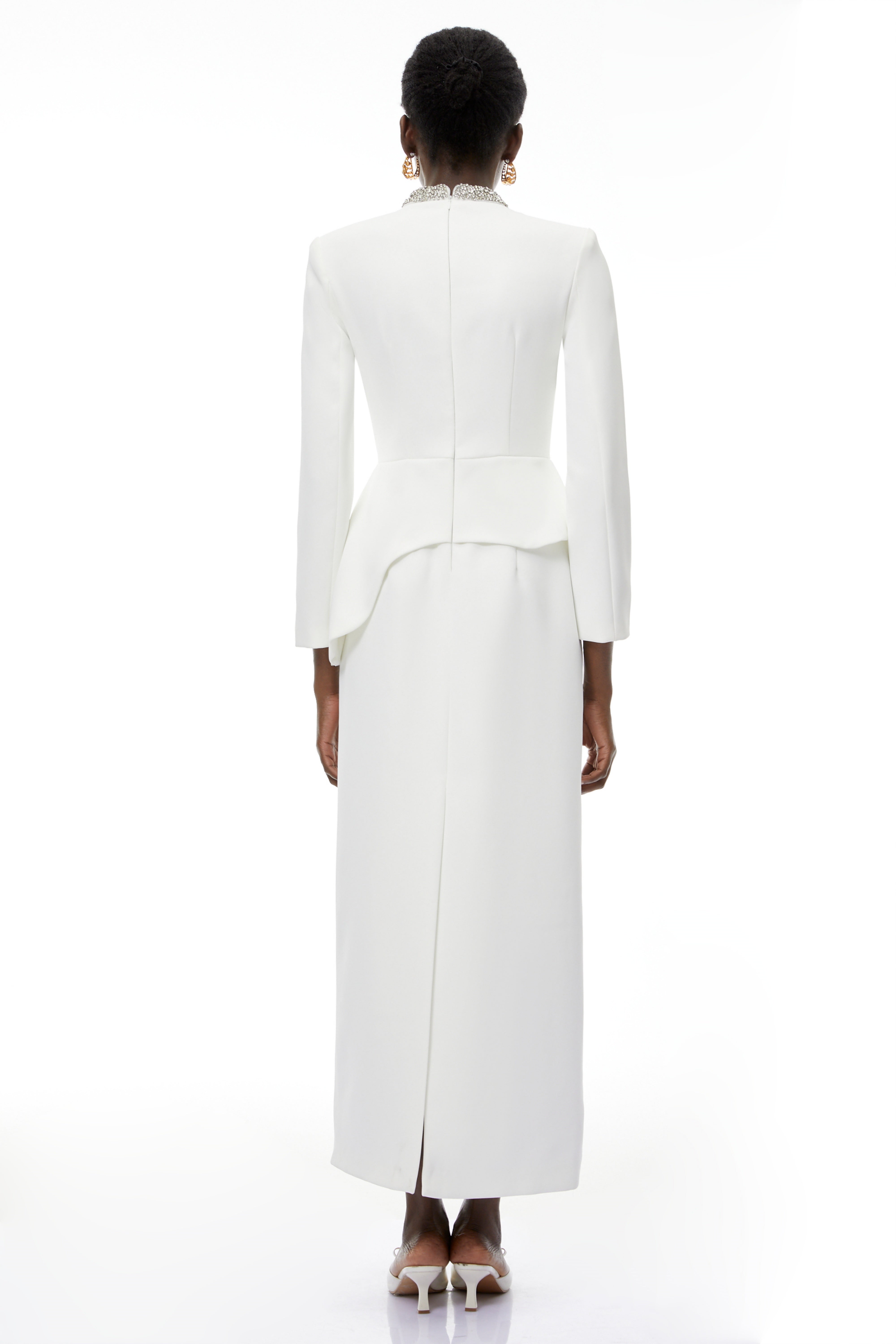 Eleri White Beaded Maxi Dress