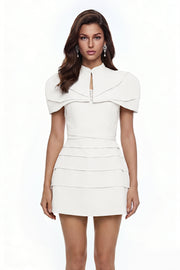 Elina White Cape Mini Dress