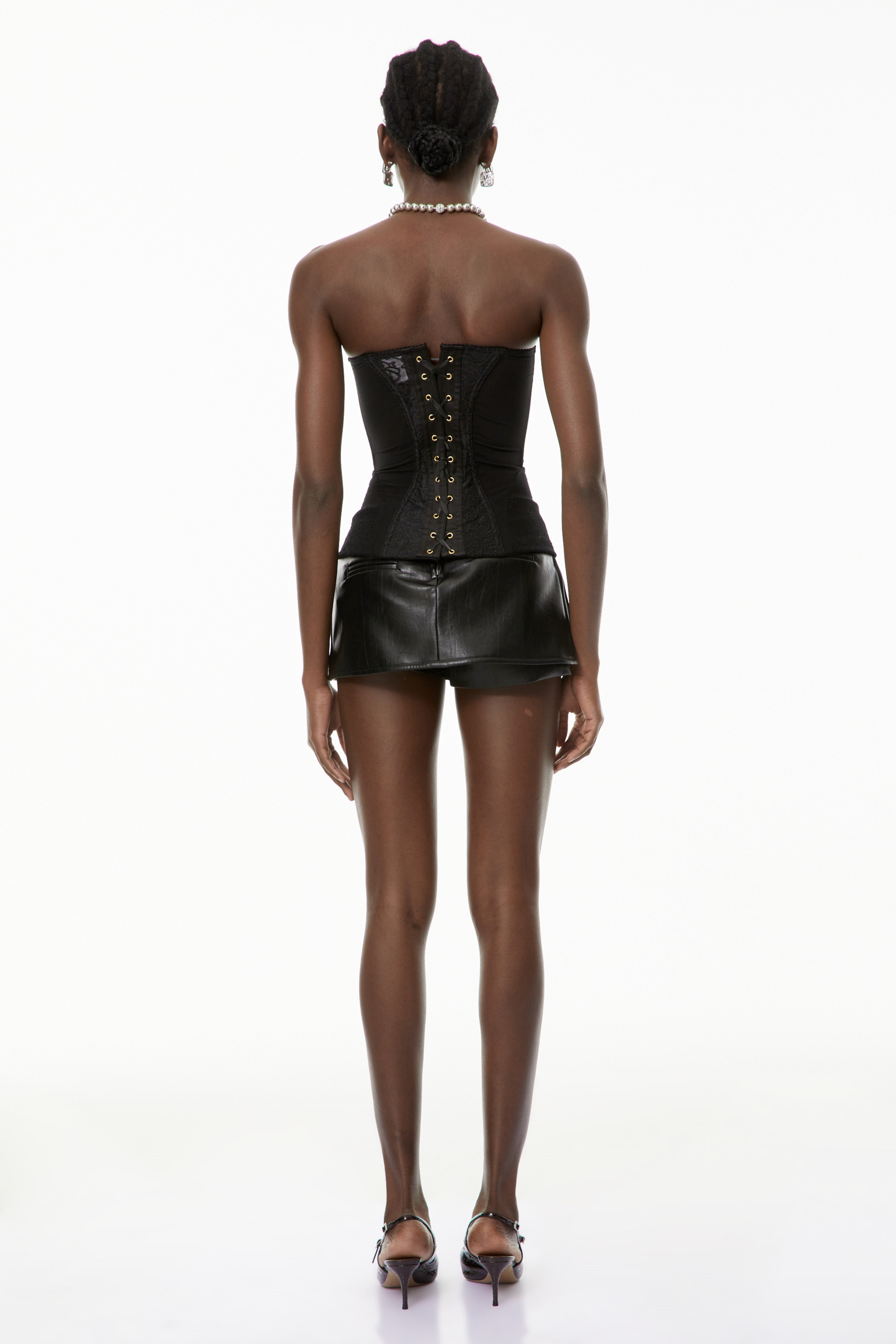 Ella Black Floral Lace Corset Top (Final Sale)