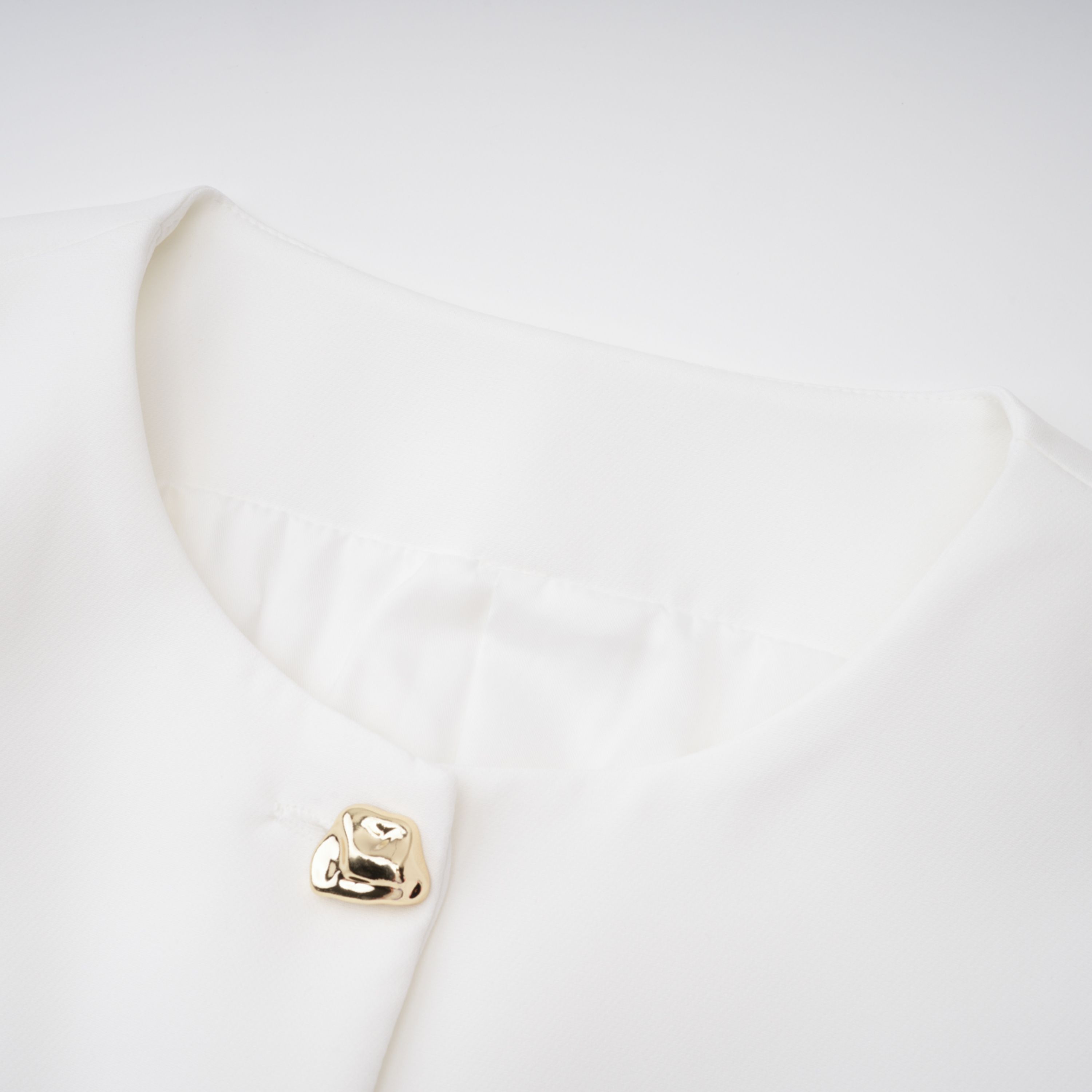 Emma White Waistcoat with Gold Buttons