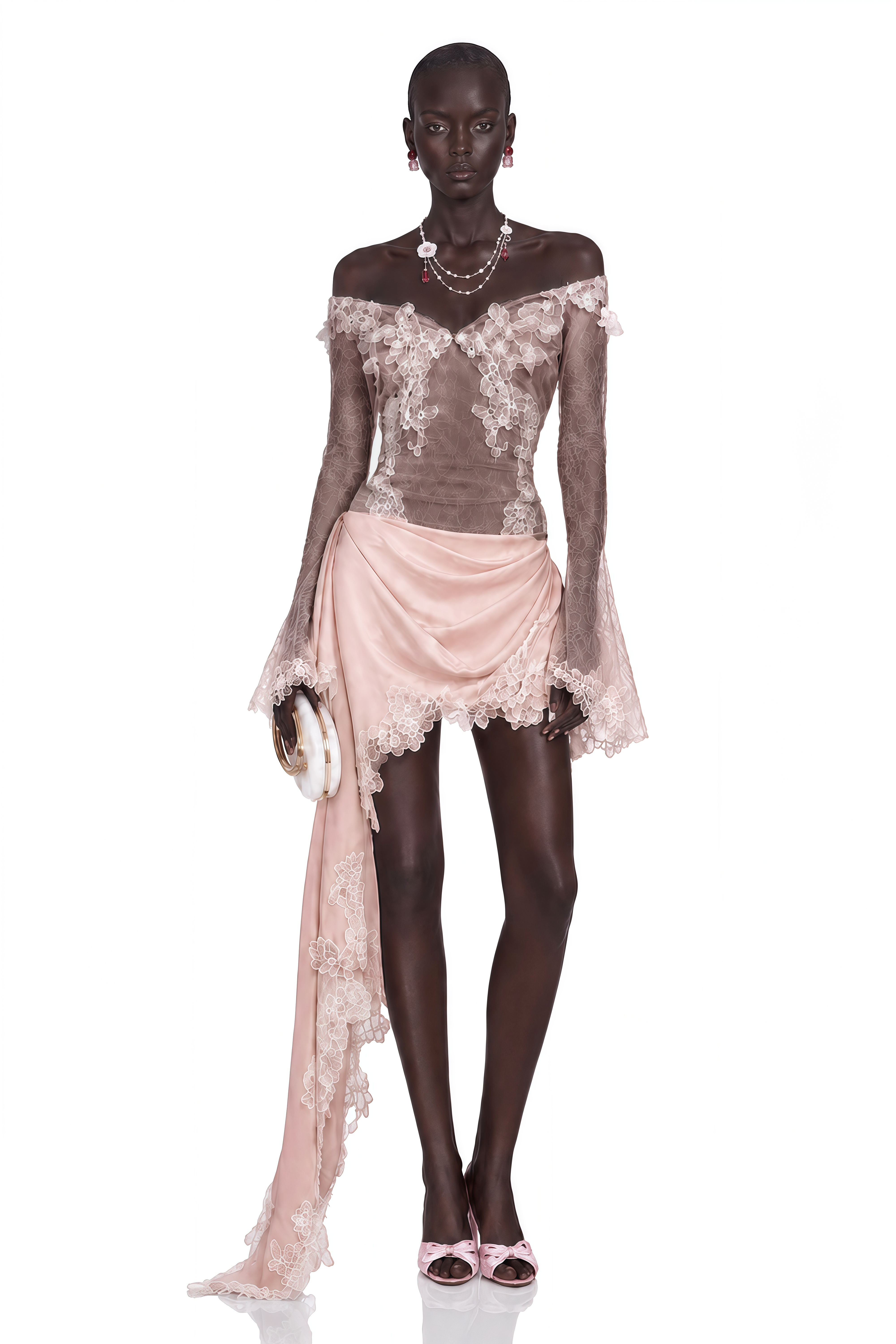 Estelle Pink Asymmetrical Draped Mini Dress