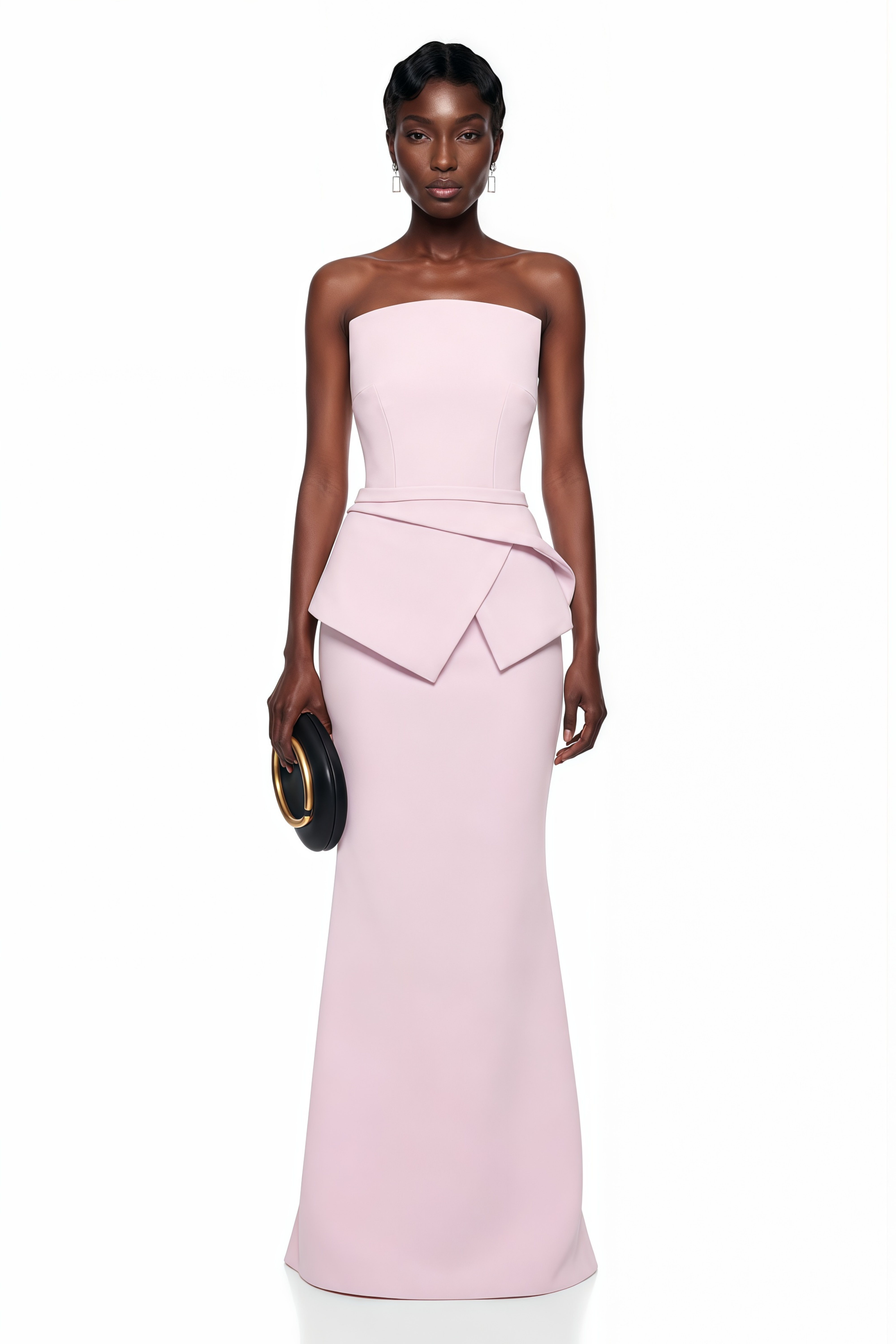 Eunice Pink Asymmetrical Mermaid Maxi Dress