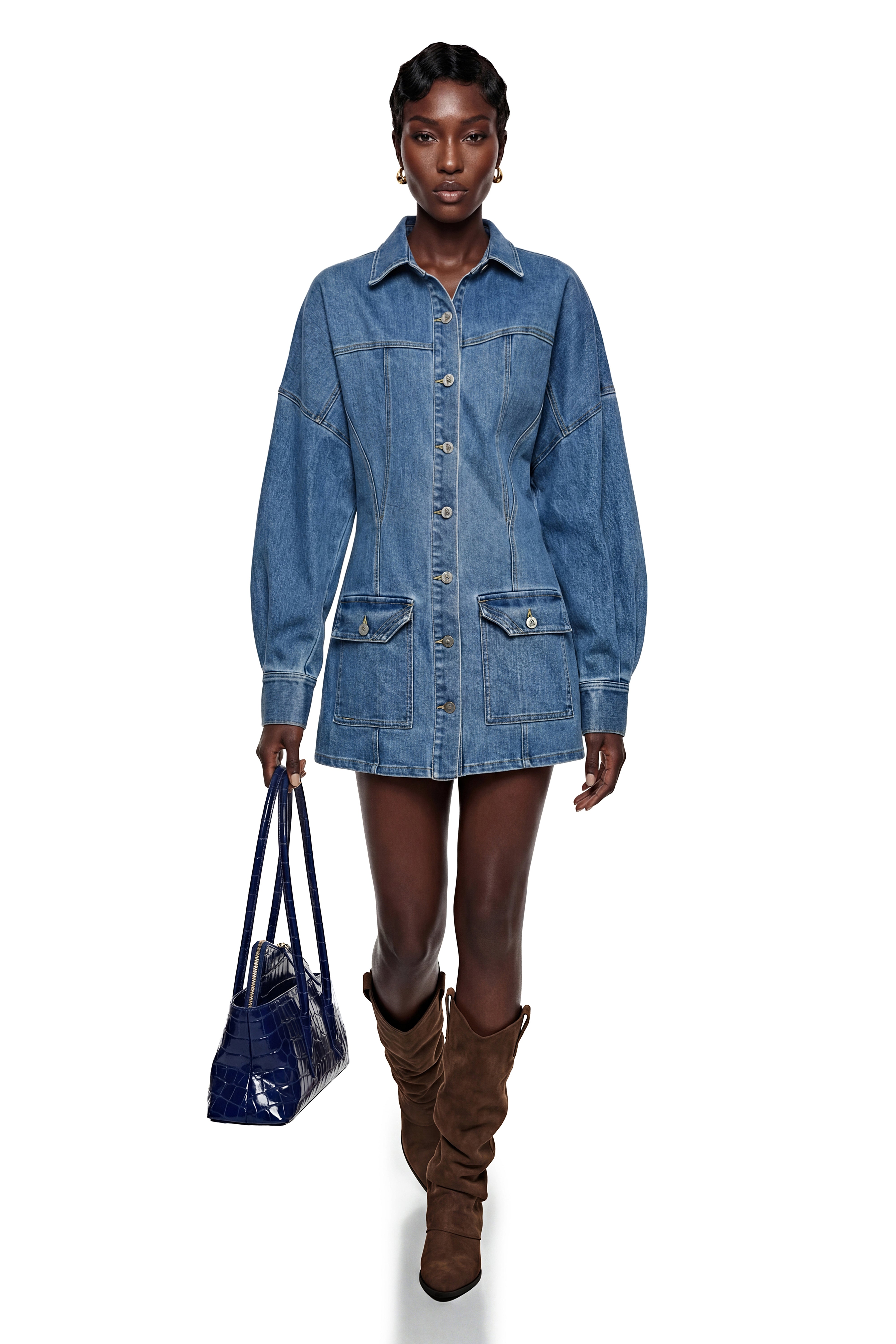 Eurydice Blue Button Down Denim Jacket