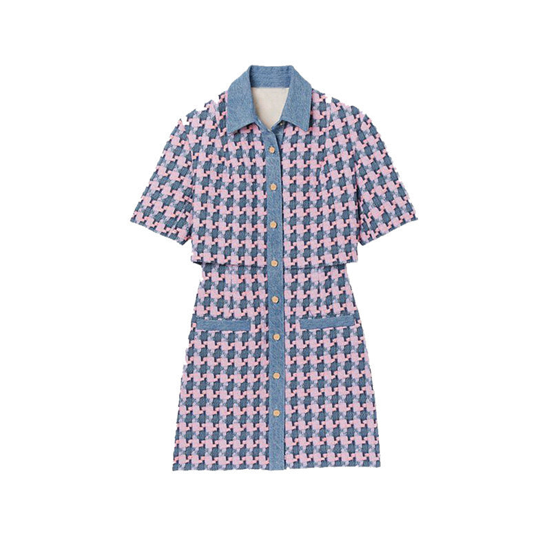 SANDRO Tweed Trompe-l'Oeil mini Dress - Pink