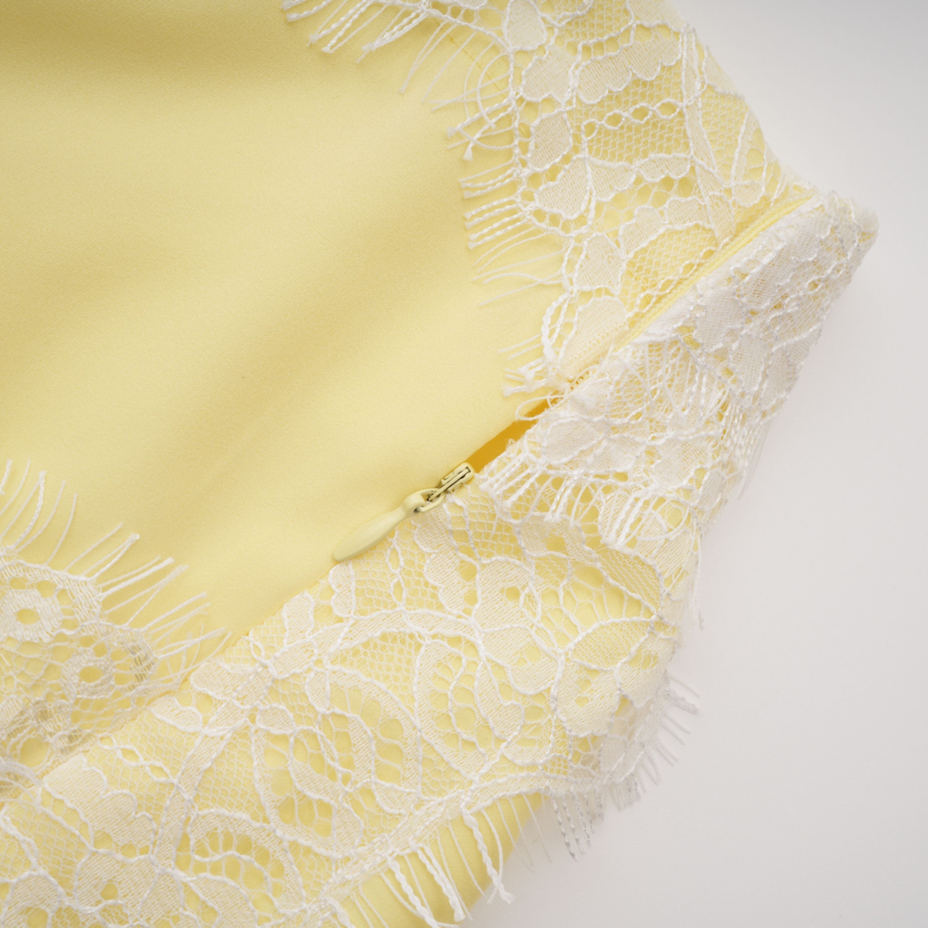Fiamma Yellow Gathered Lace Panel Maxi Dress (Final Sale-US Only)