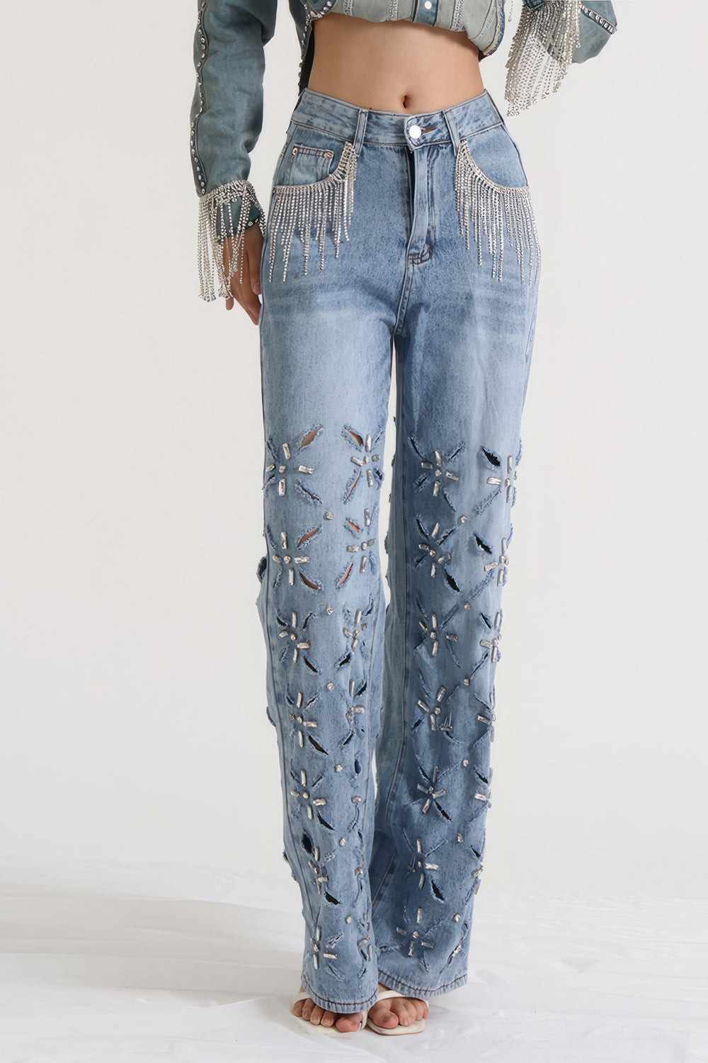 Jeans with Rhinestones - Blue