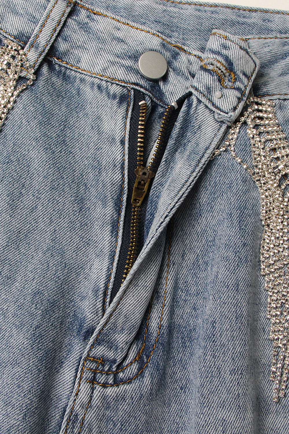 Jeans with Rhinestones - Blue