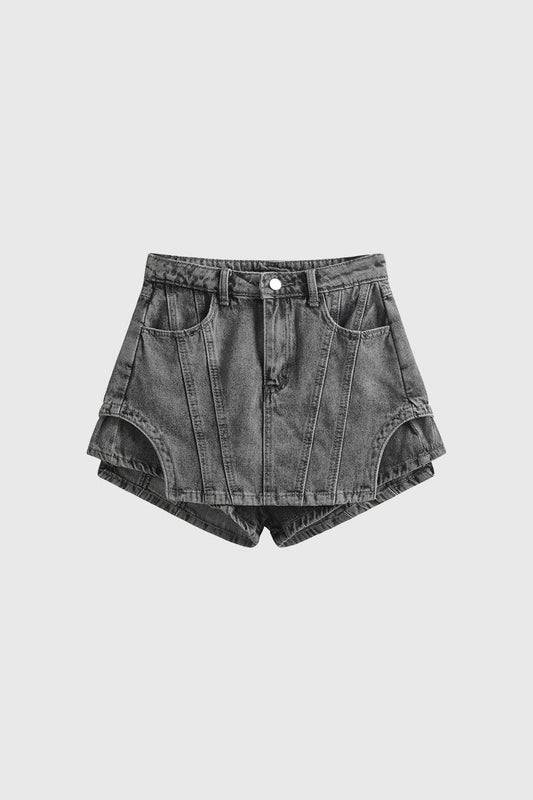 Denim Skort - Black