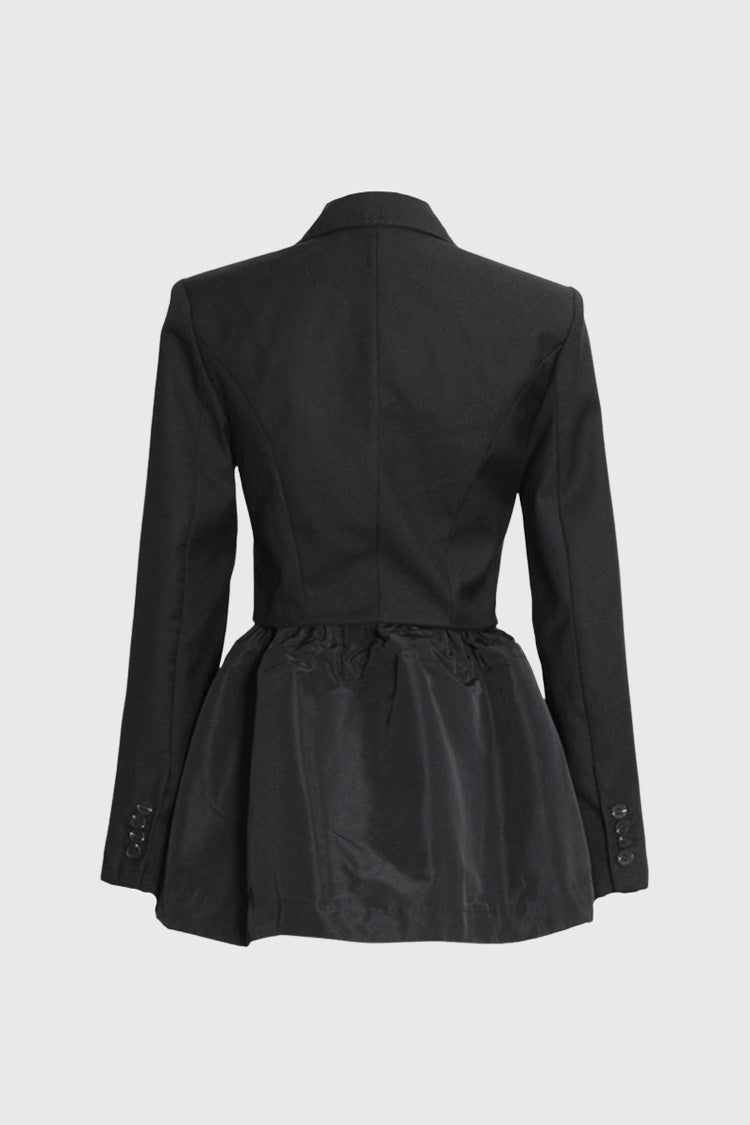 Blazer with Ruffles - Black