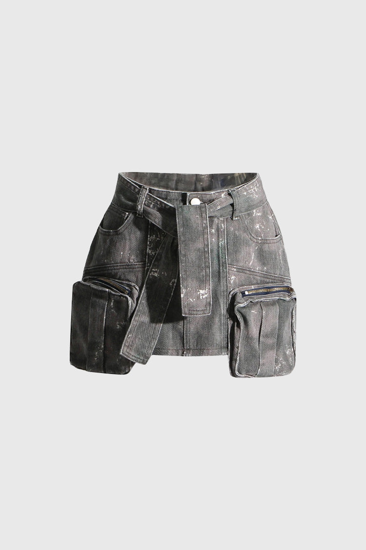 Short Cargo Skirt - Grey