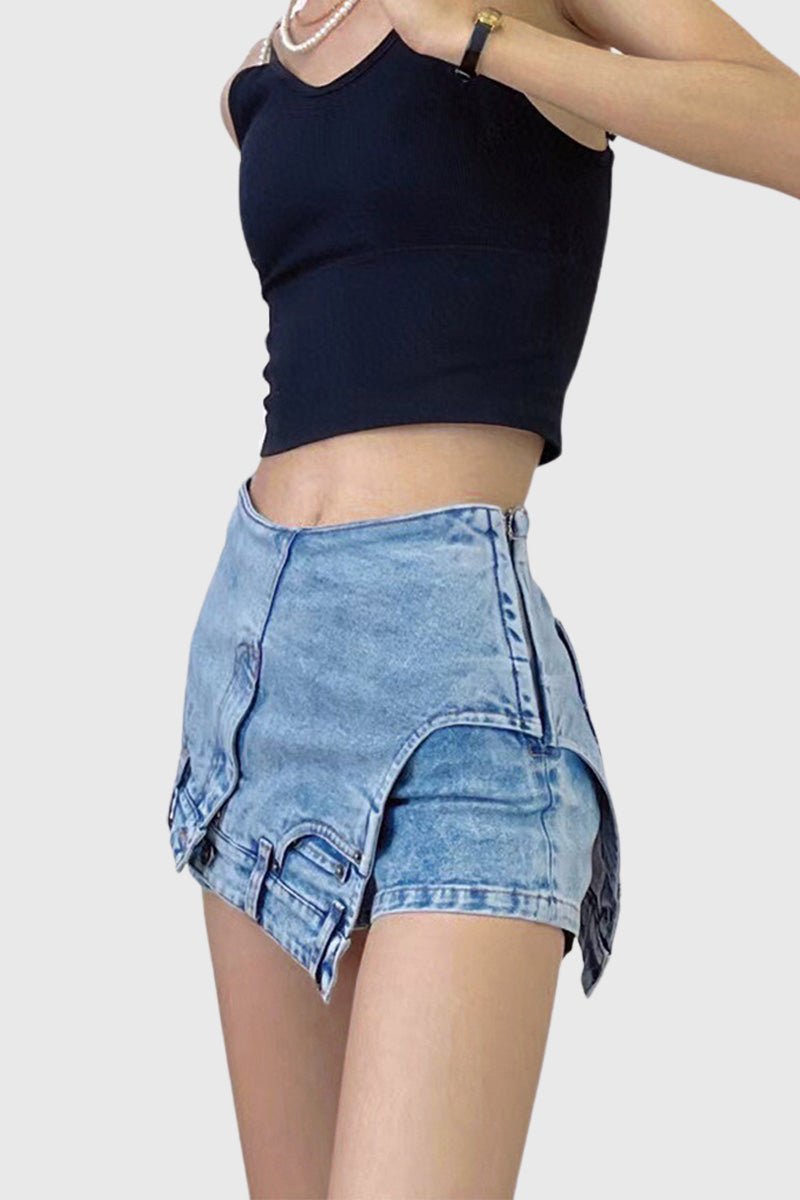 Upside Down Mini Skirt - Blue