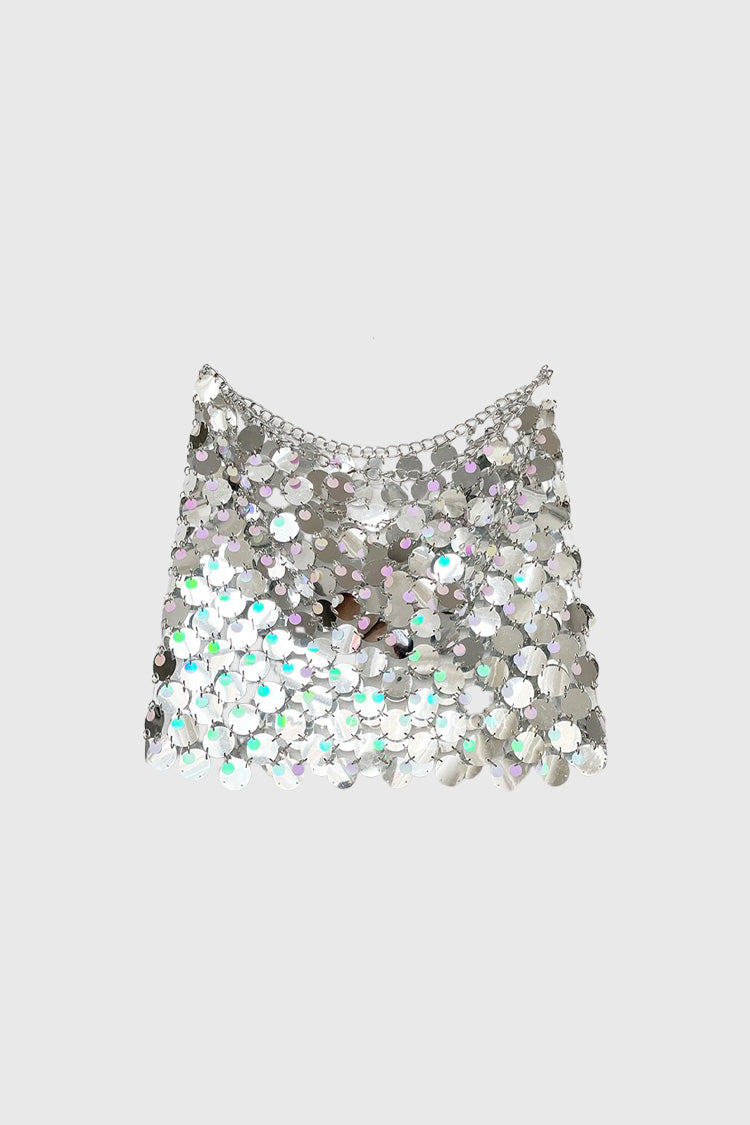 Sequins Skirt - Silver