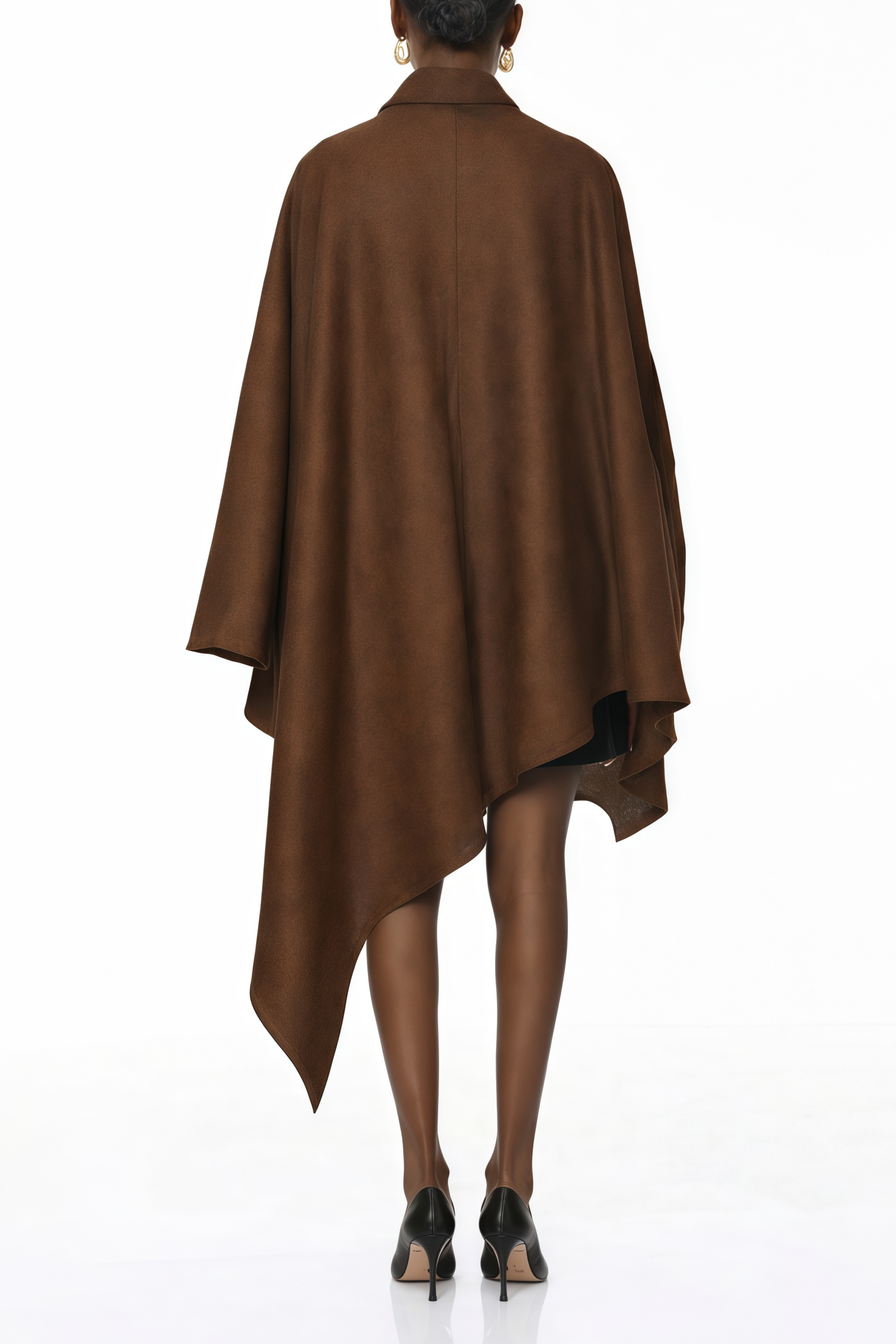 Firoozeh Brown Cape Coat