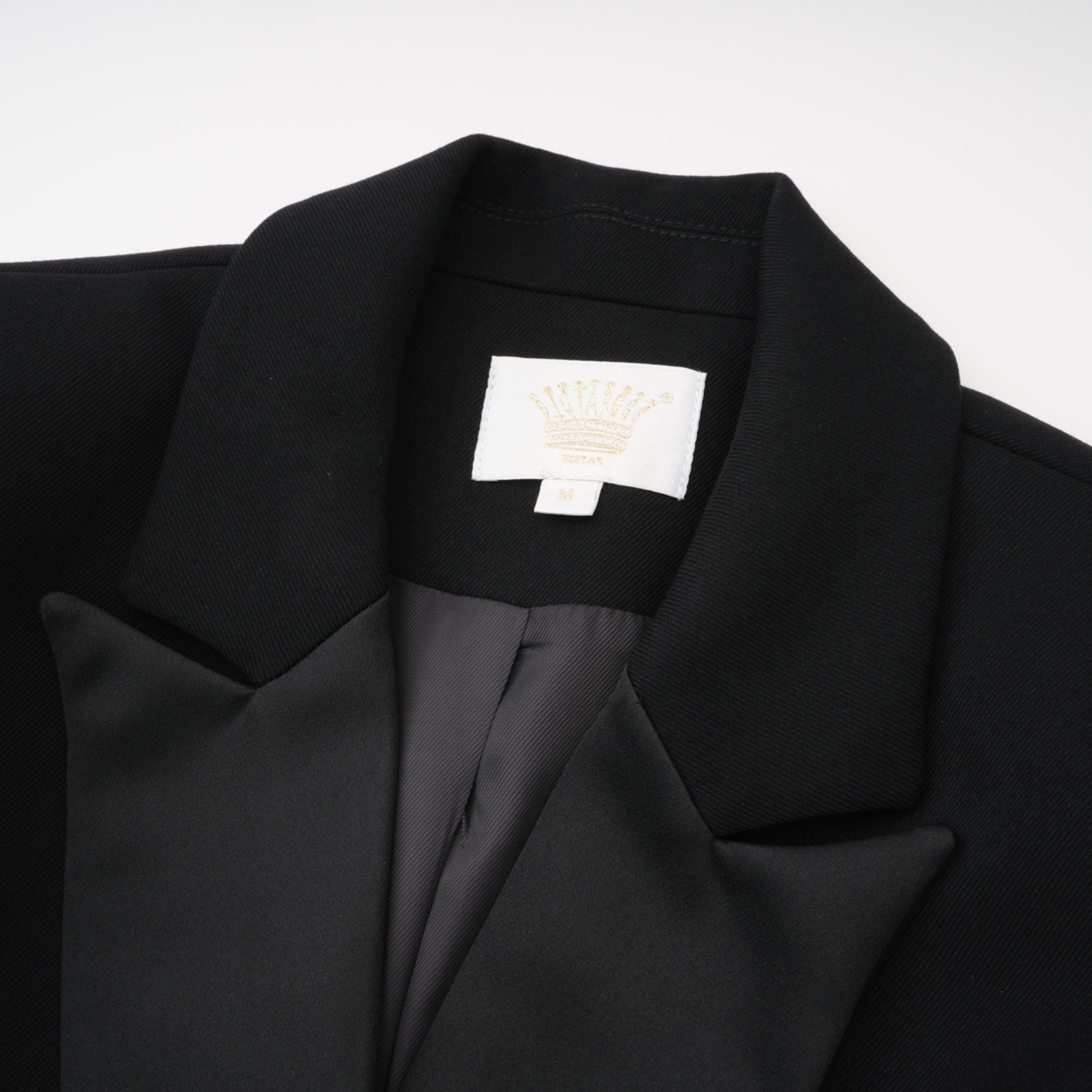 Fleur Black Blazer Mini Dress with Satin Panels