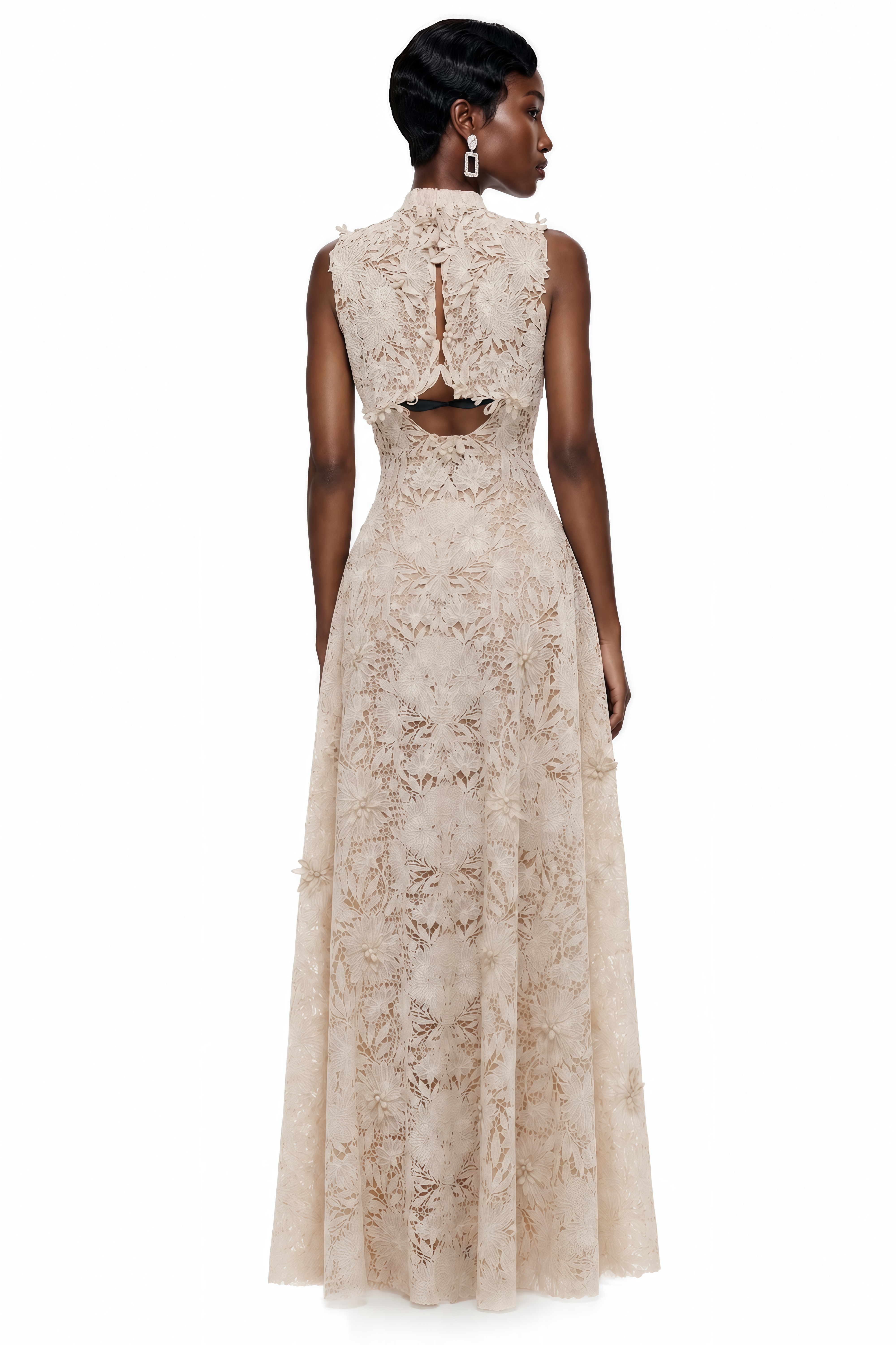 Franziska Neutrals Floral Embroidered Maxi Dress