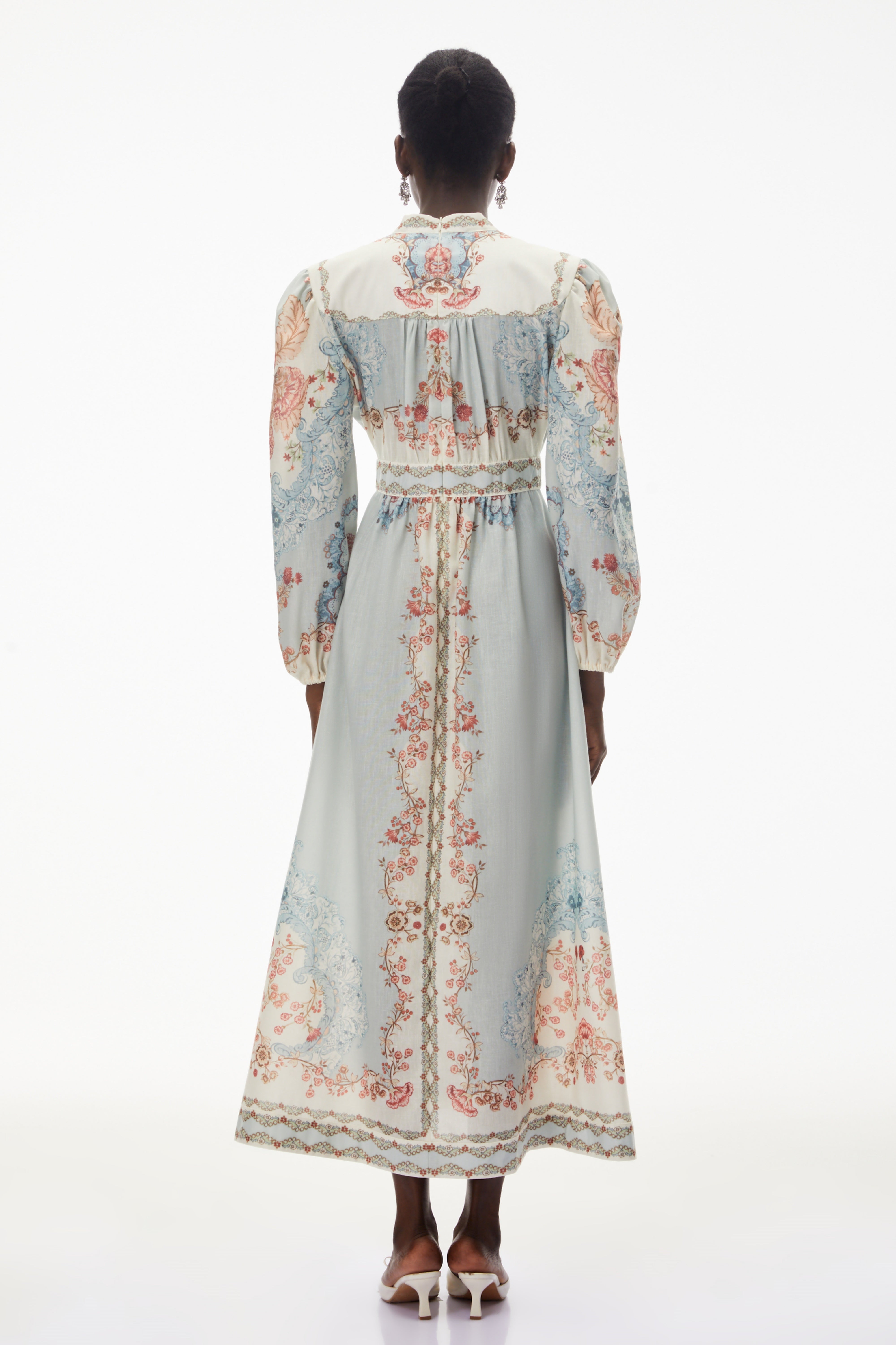 Grace Blue Floral Print Maxi Dress