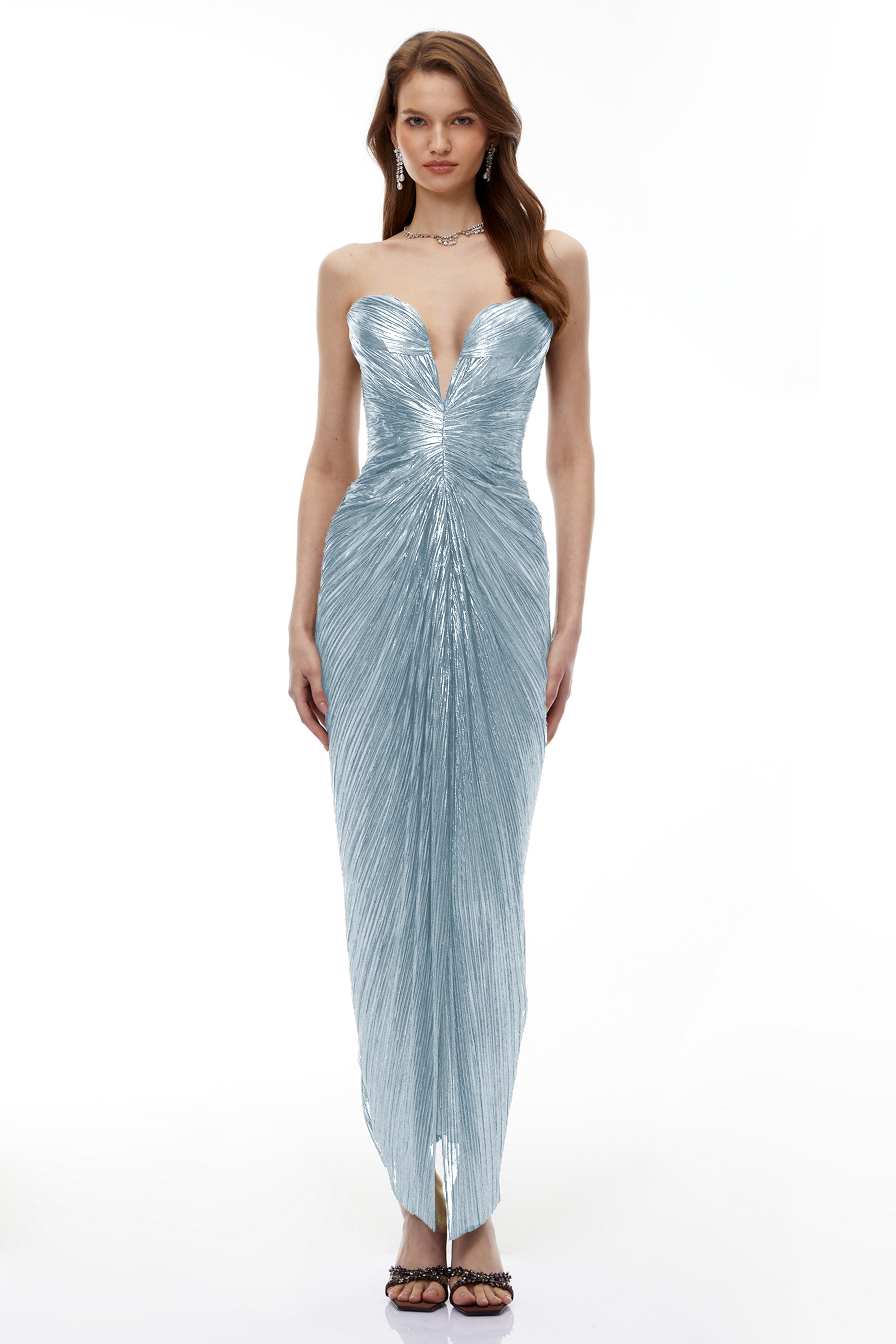 Guillermo Blue Off-Shoulder Maxi Dress