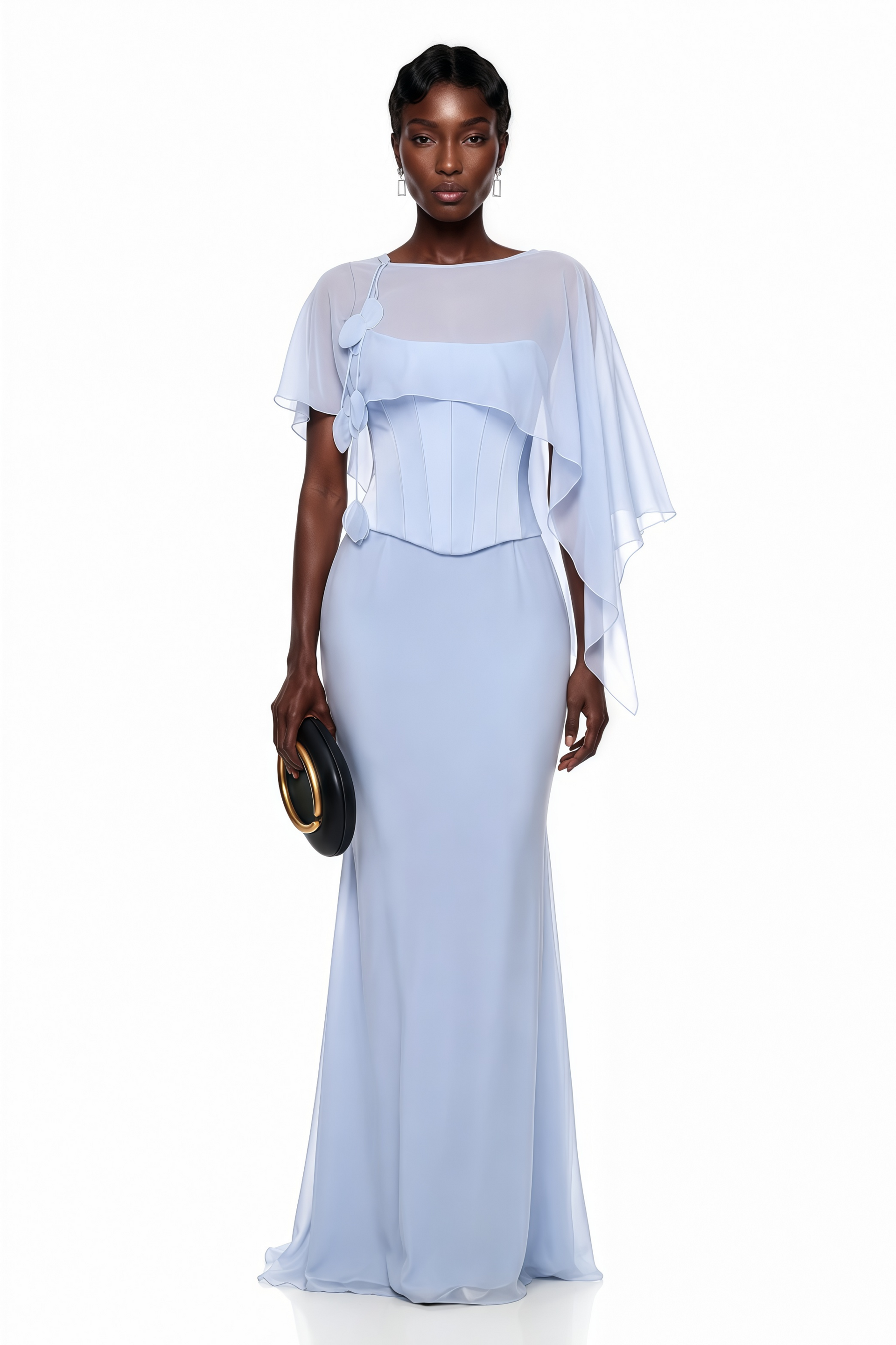 gwendolyn maxi dress Gwendolyn Blue Corset Top & Skirt Set With Scarf