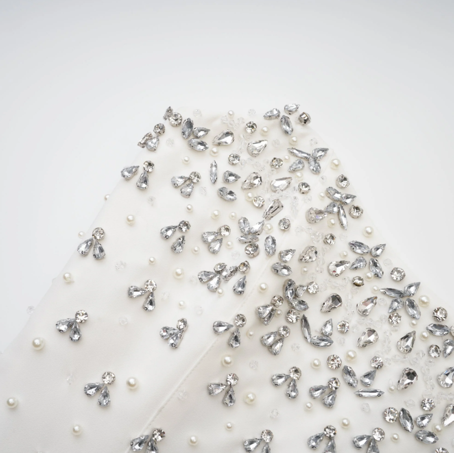 Melisande white embellished midi dress - White
