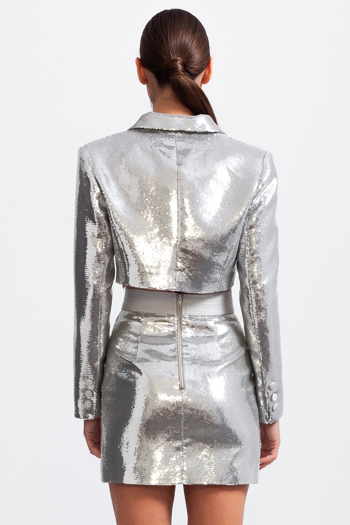 Two Piece Sequin Set - Silver