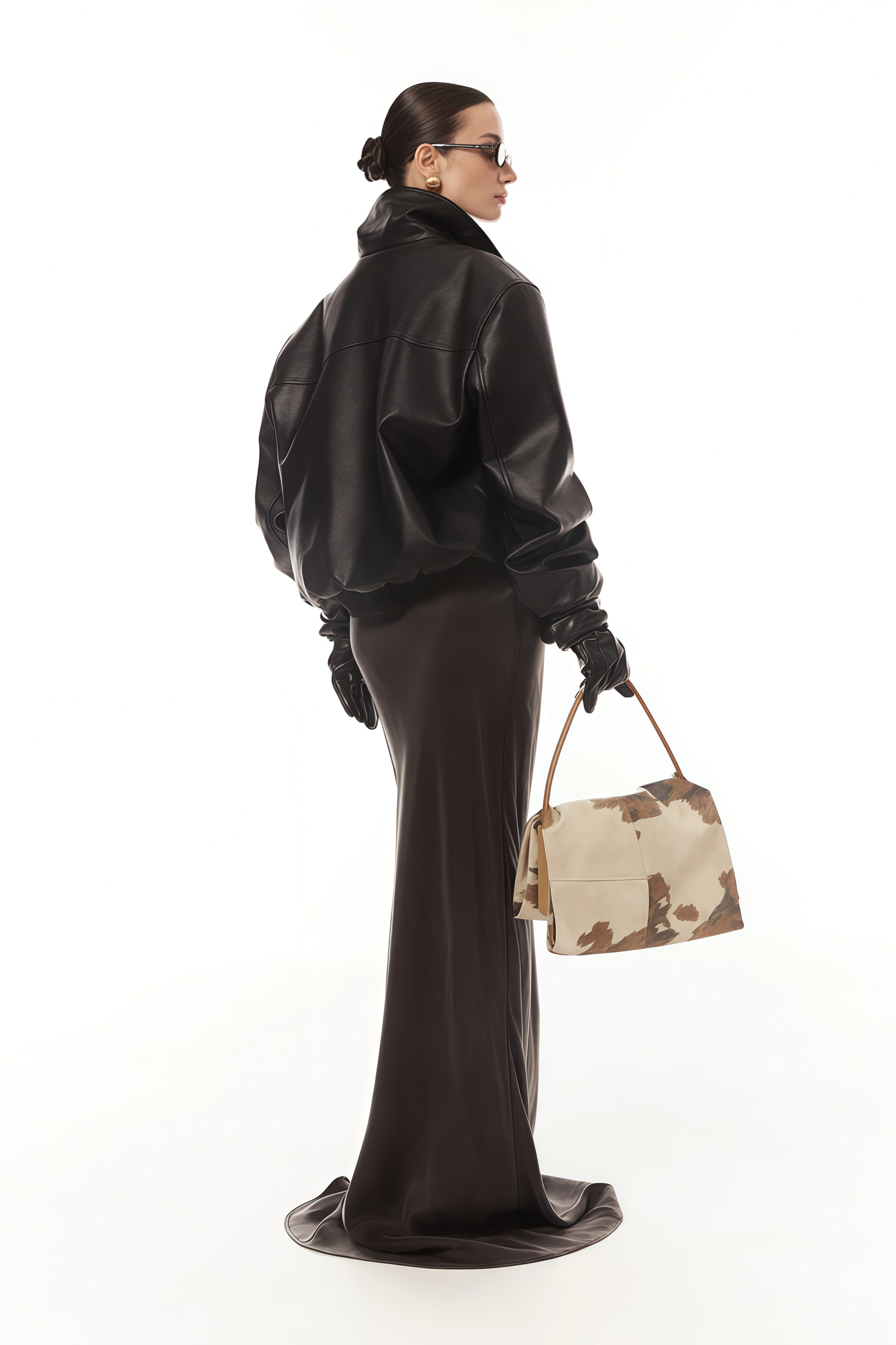 Harbor Black Pebbled Leather Bomber Jacket