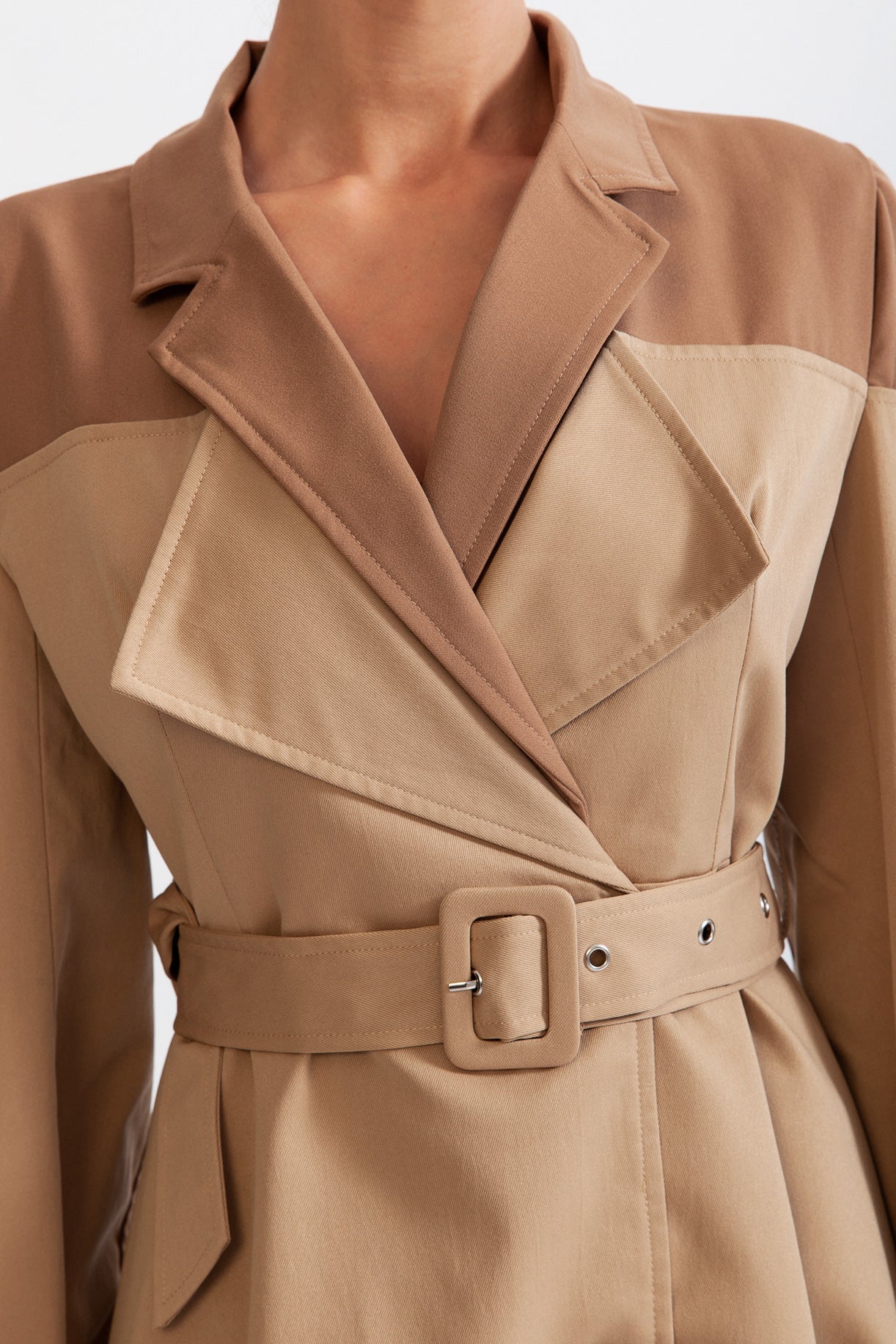 MARCELLA Double Combined Trench Coat - Nude