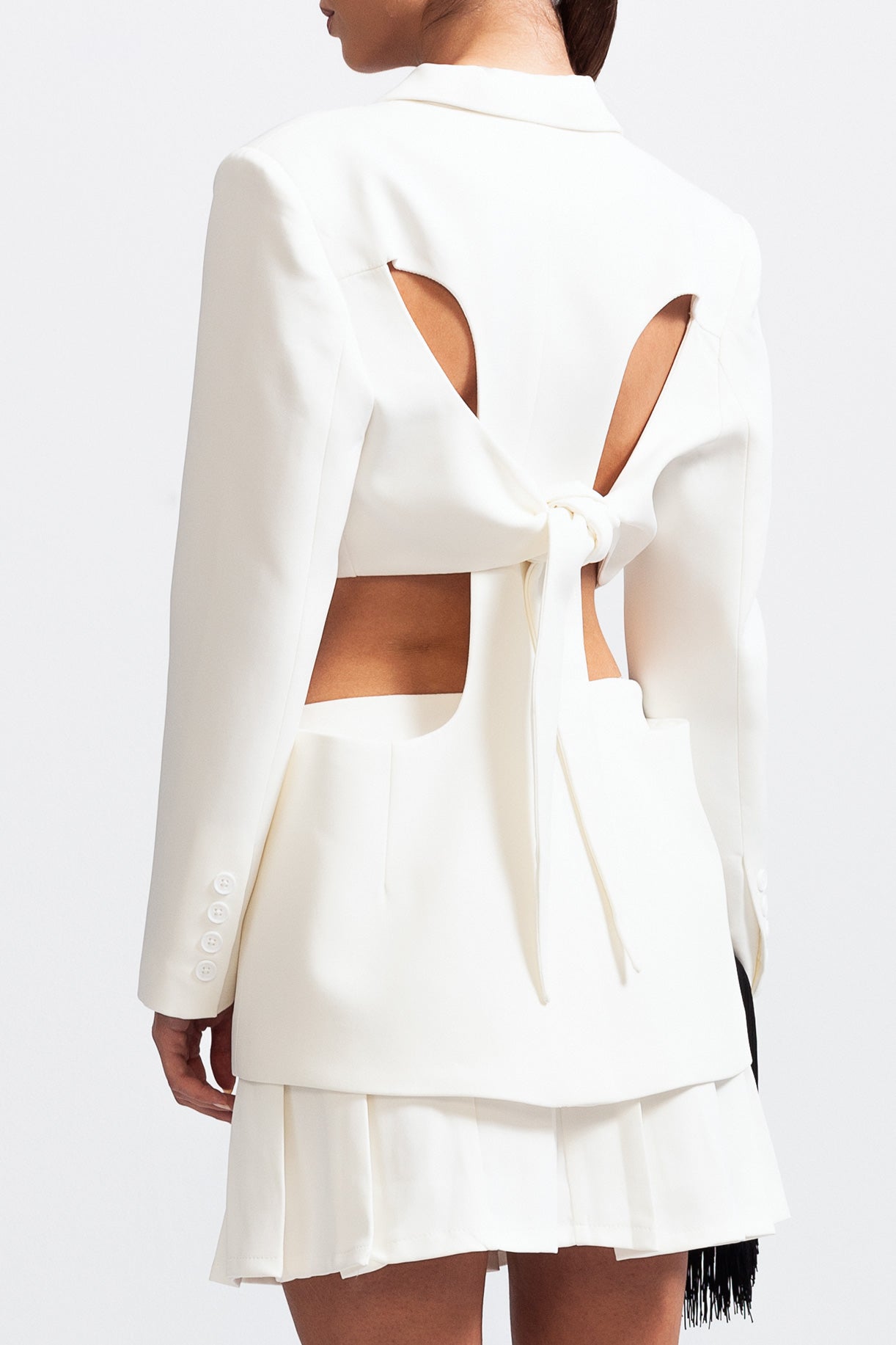 CHLOE Long Sleeve Cut Out Blazer - White