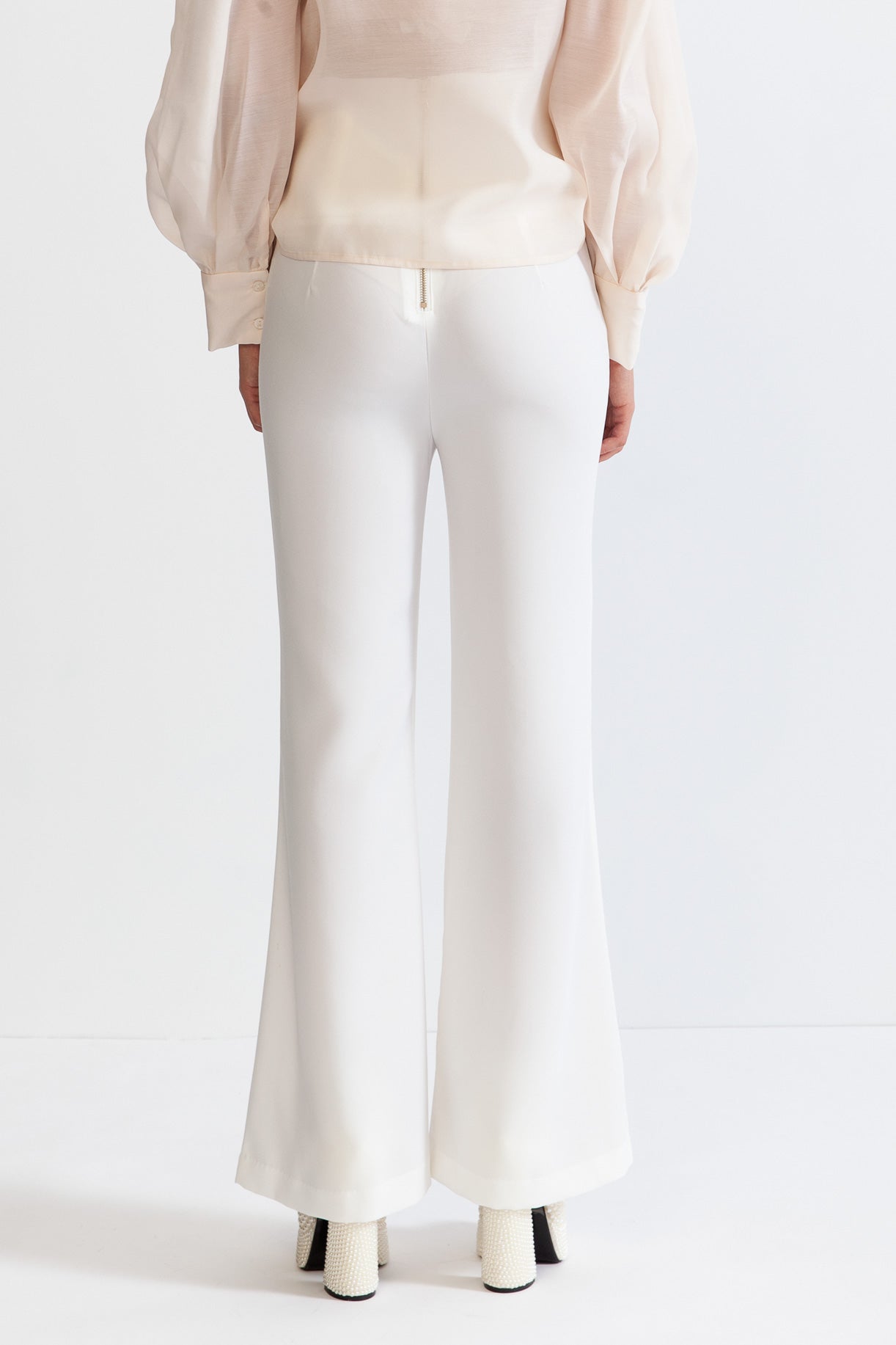 ELARA Double Breasted High waisted trousers - White