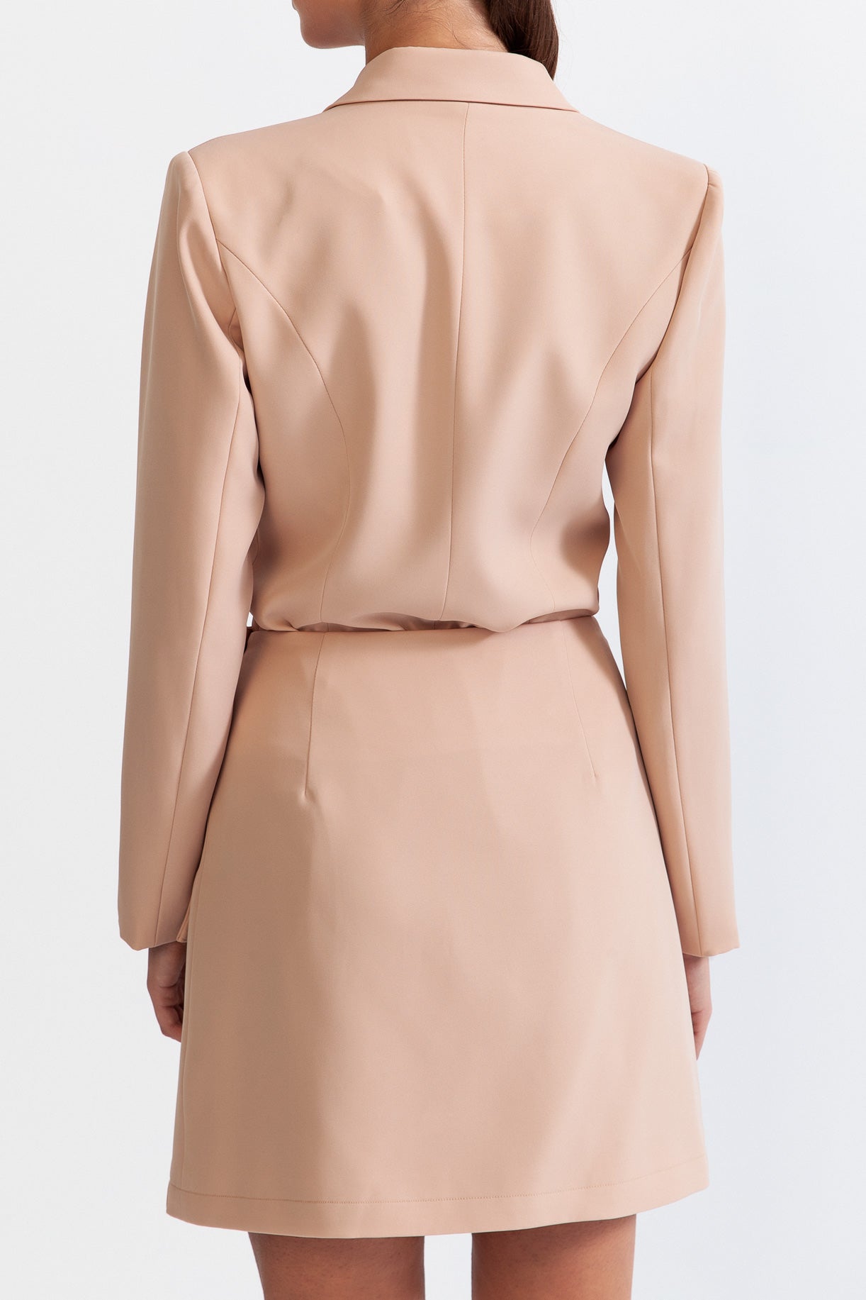 ELOISA Long jacket Mini dress with overlapping corset detail - Light Pink