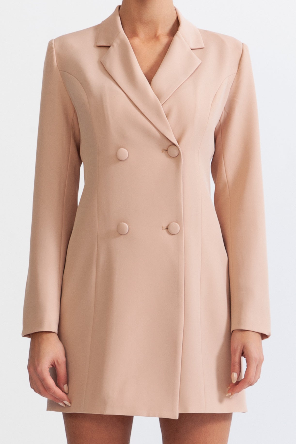 ELOISA Long jacket Mini dress with overlapping corset detail - Light Pink