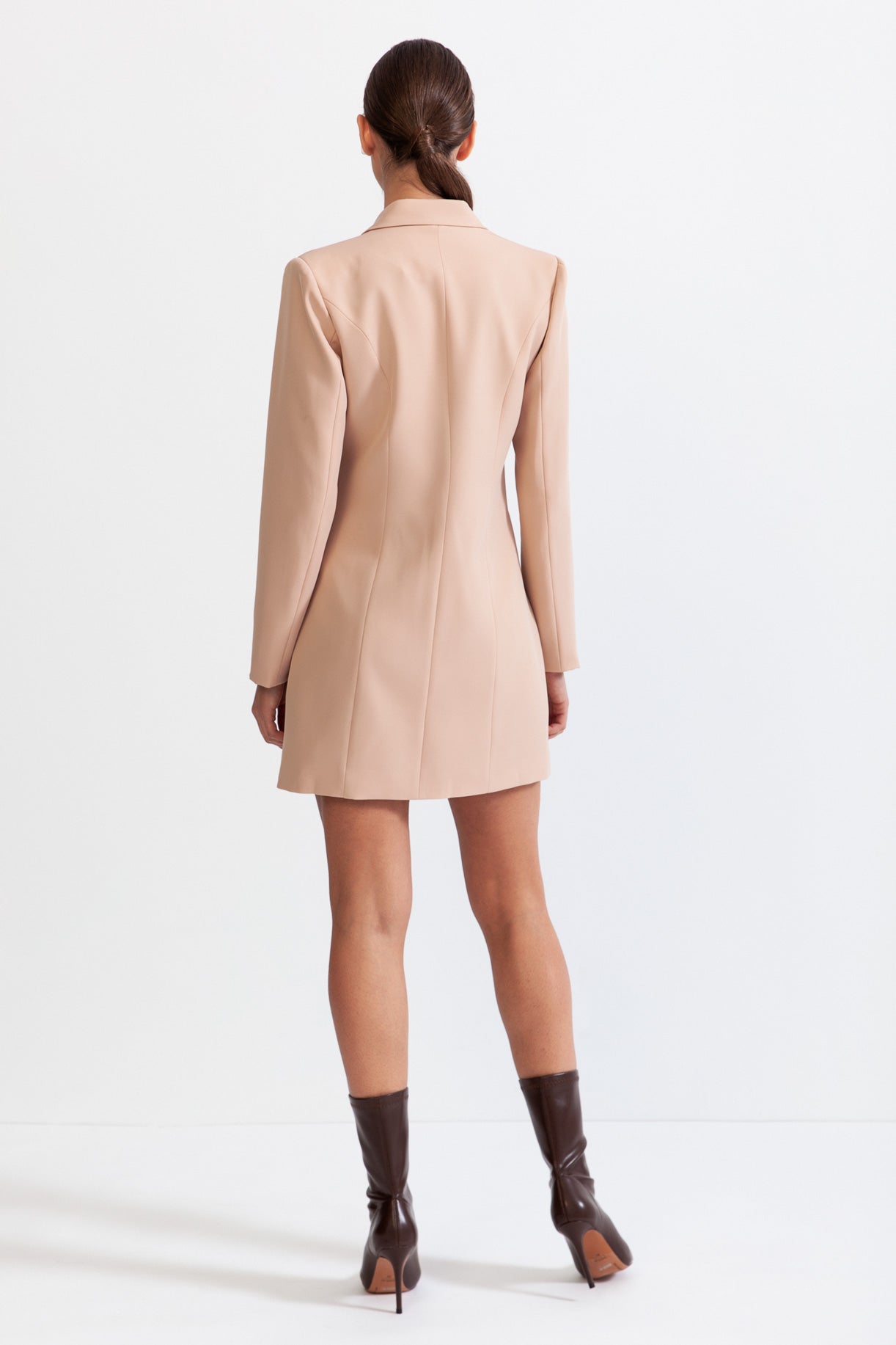 ELOISA Long jacket Mini dress with overlapping corset detail - Light Pink