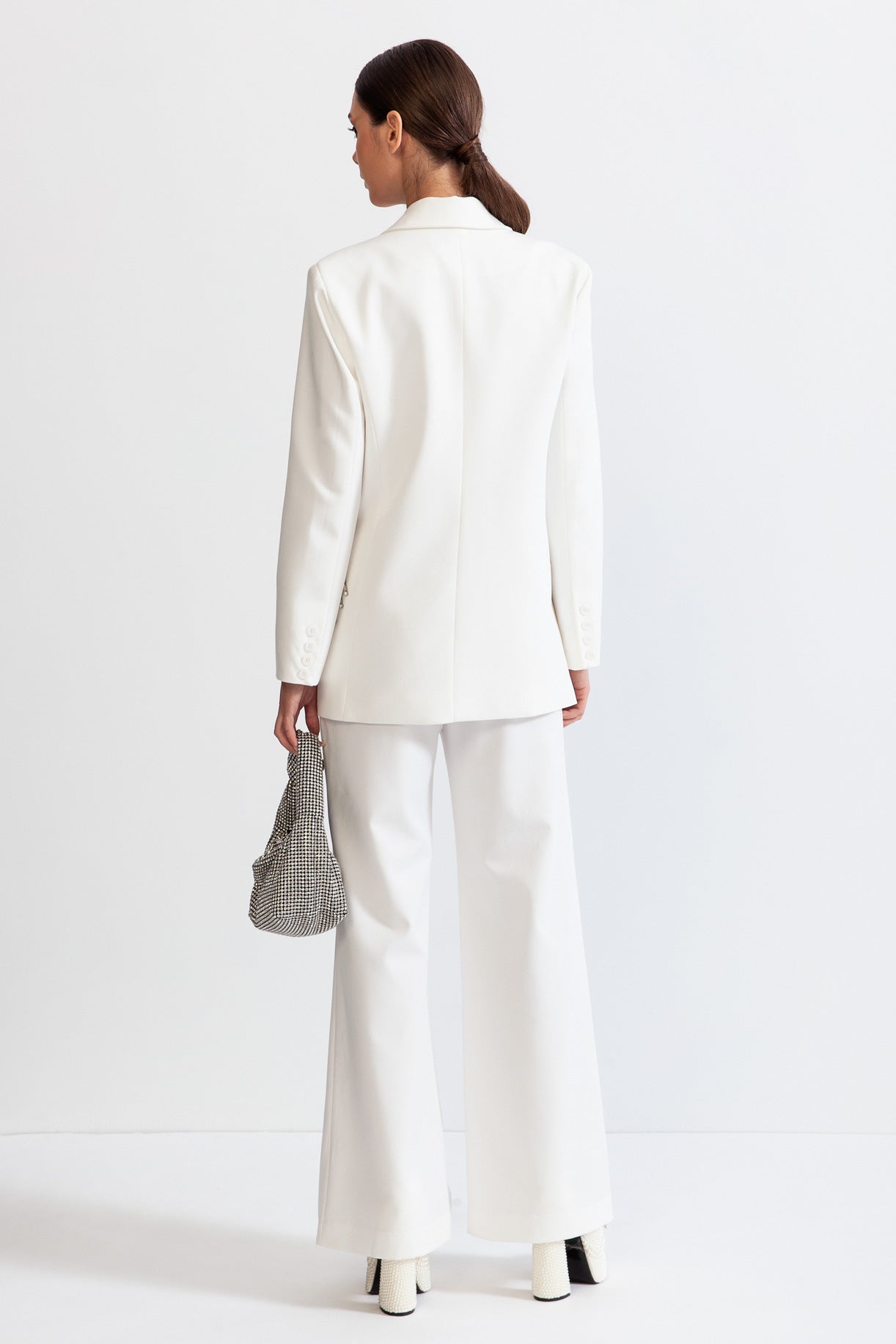 ISALIA Jewel Co-Ord with Trousers and Jacket - White