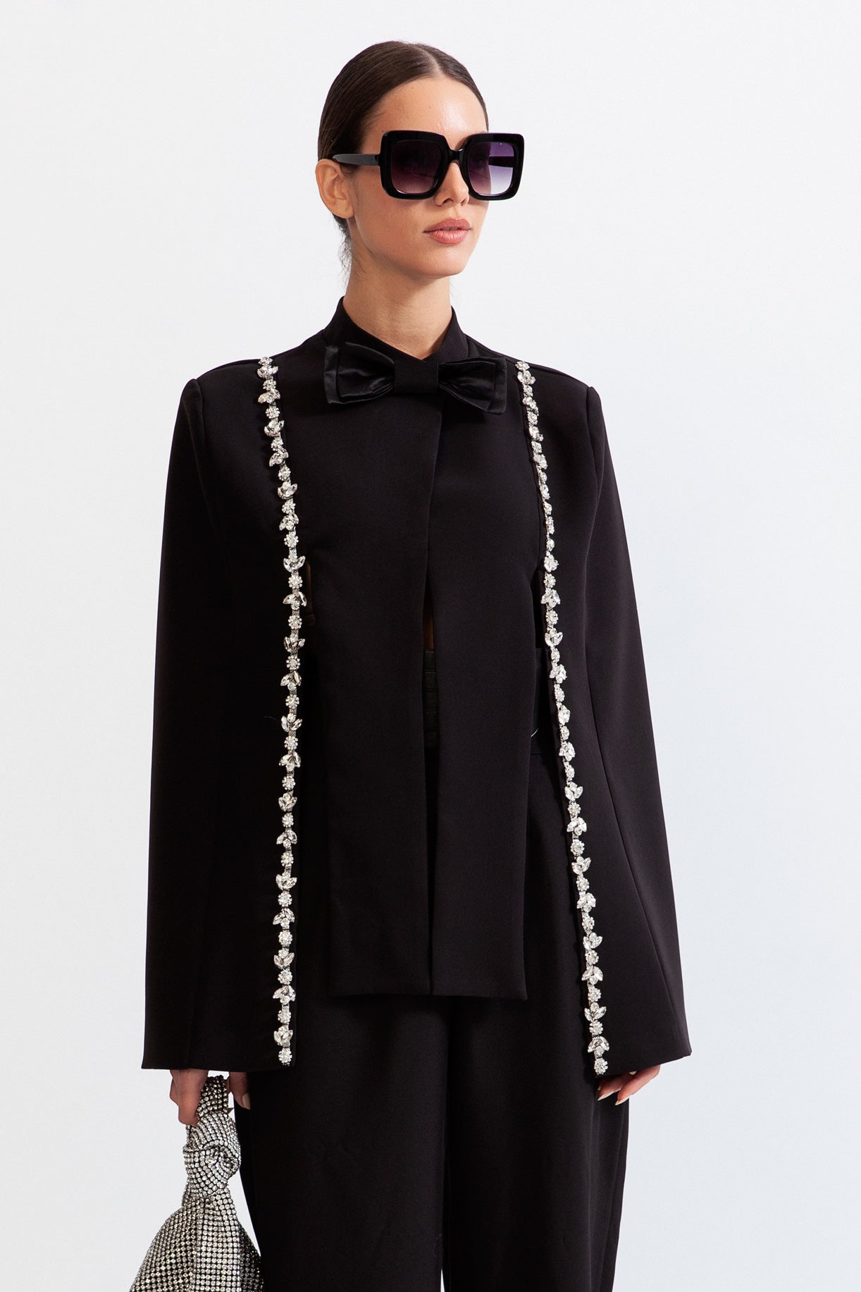 OCEANA Jewel tuxedo cape - Black