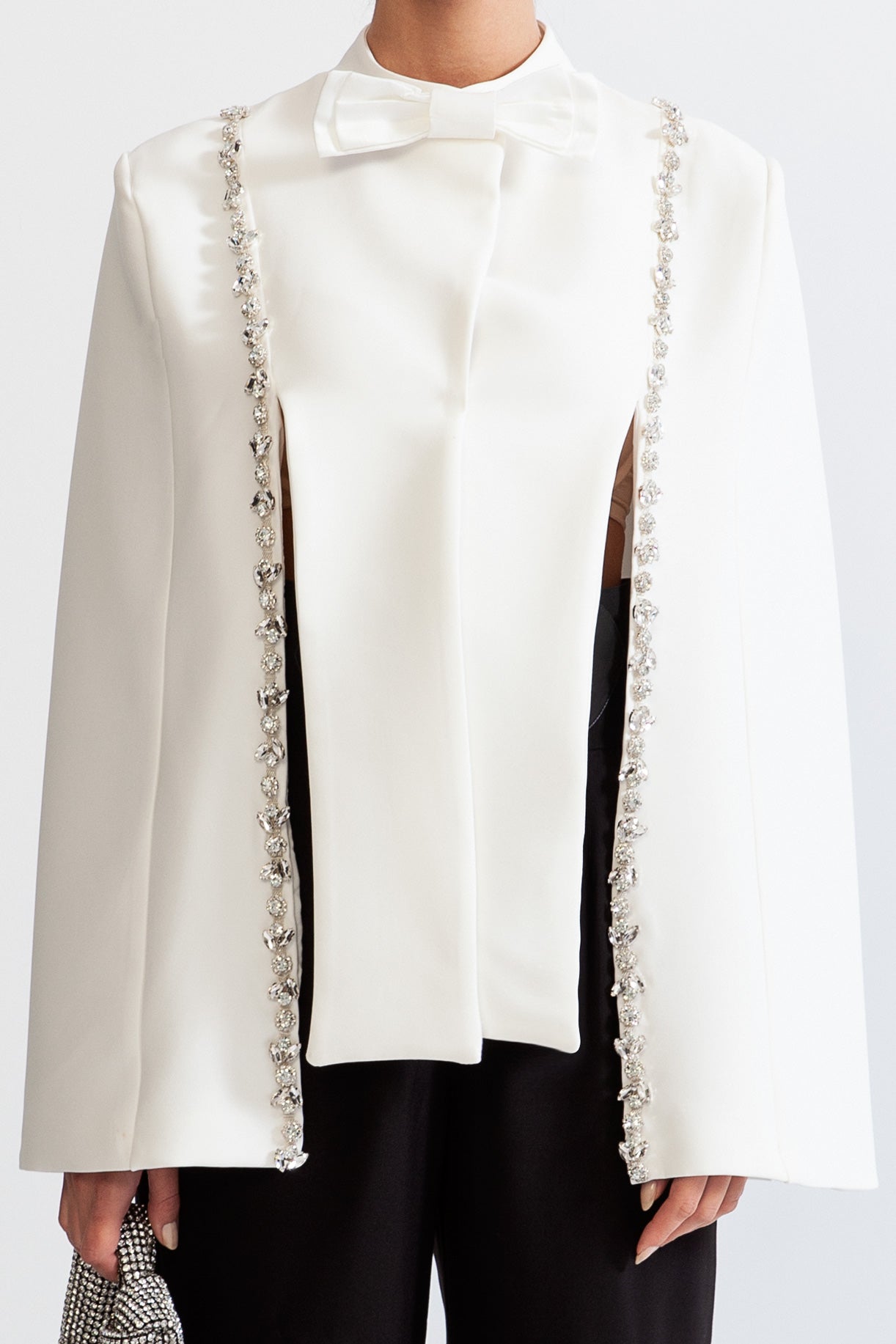 OCEANA Jewel tuxedo cape - White