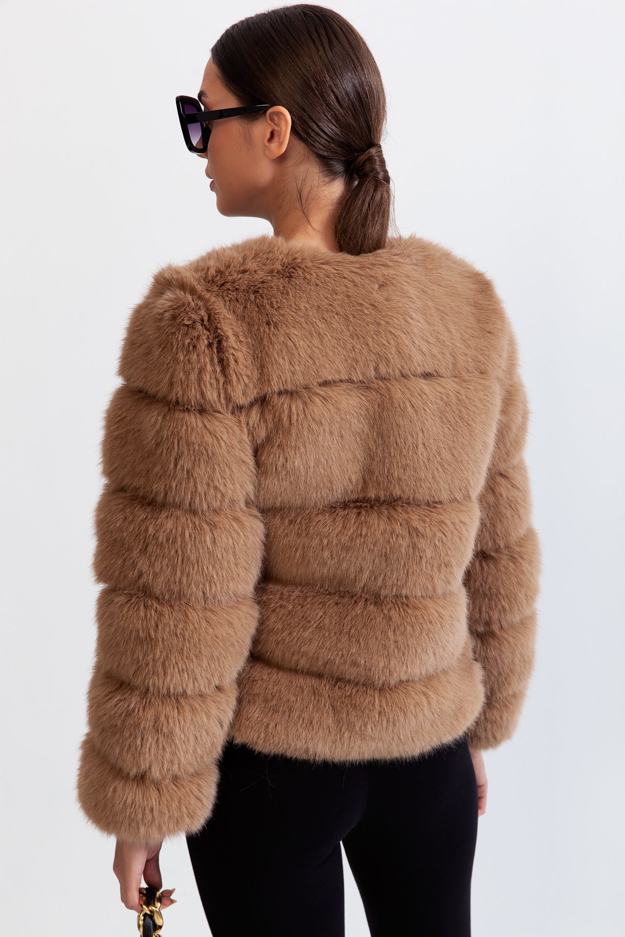 LUCIELLA Faux Fur Jacket - Brown