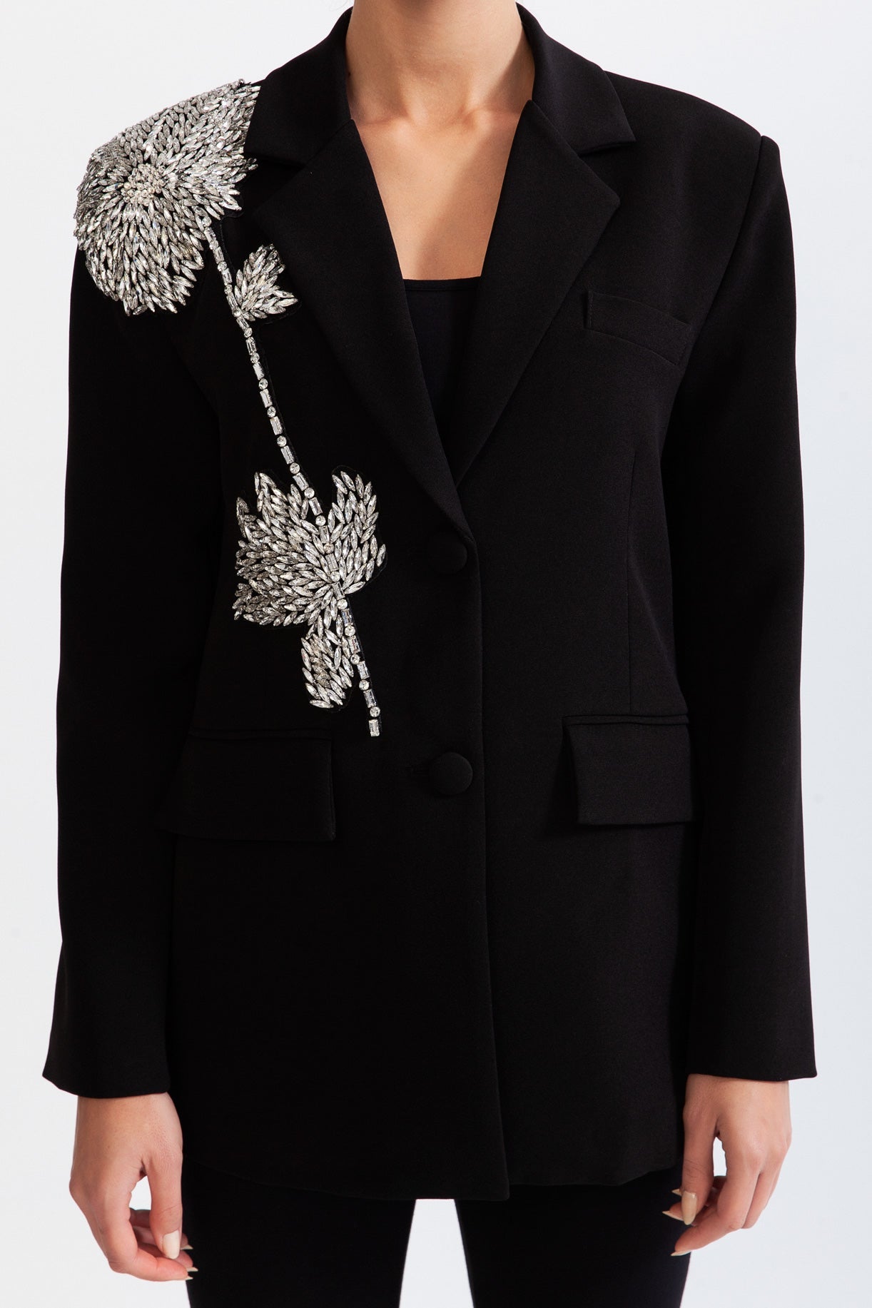 LYSANDRA Jewel single breasted blazer - Black