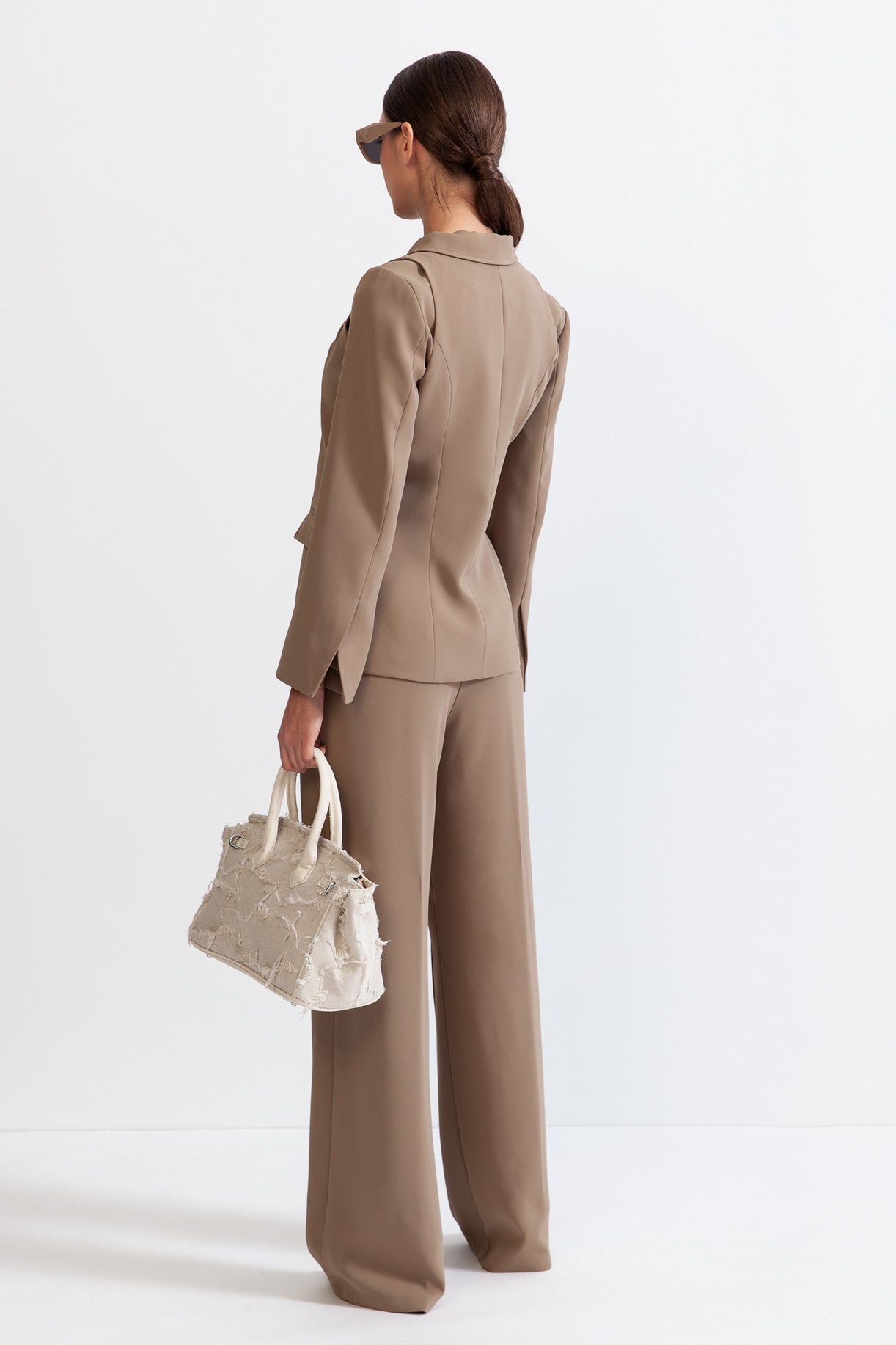 MILLET Minimalist co-ord with Geometrical Lines - Light Brown